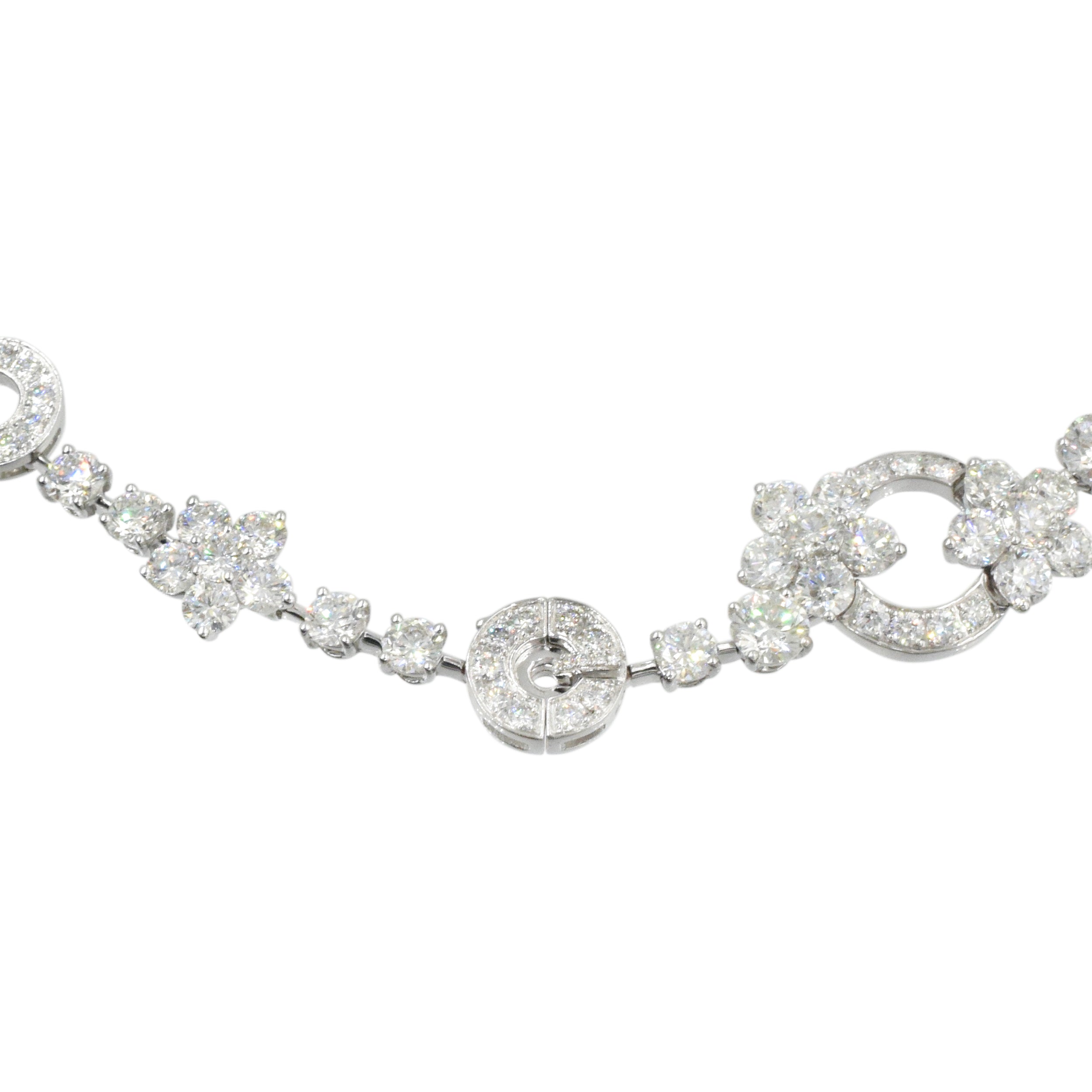 Graff 34.50ct Floral Diamond Necklace In 18k White Gold