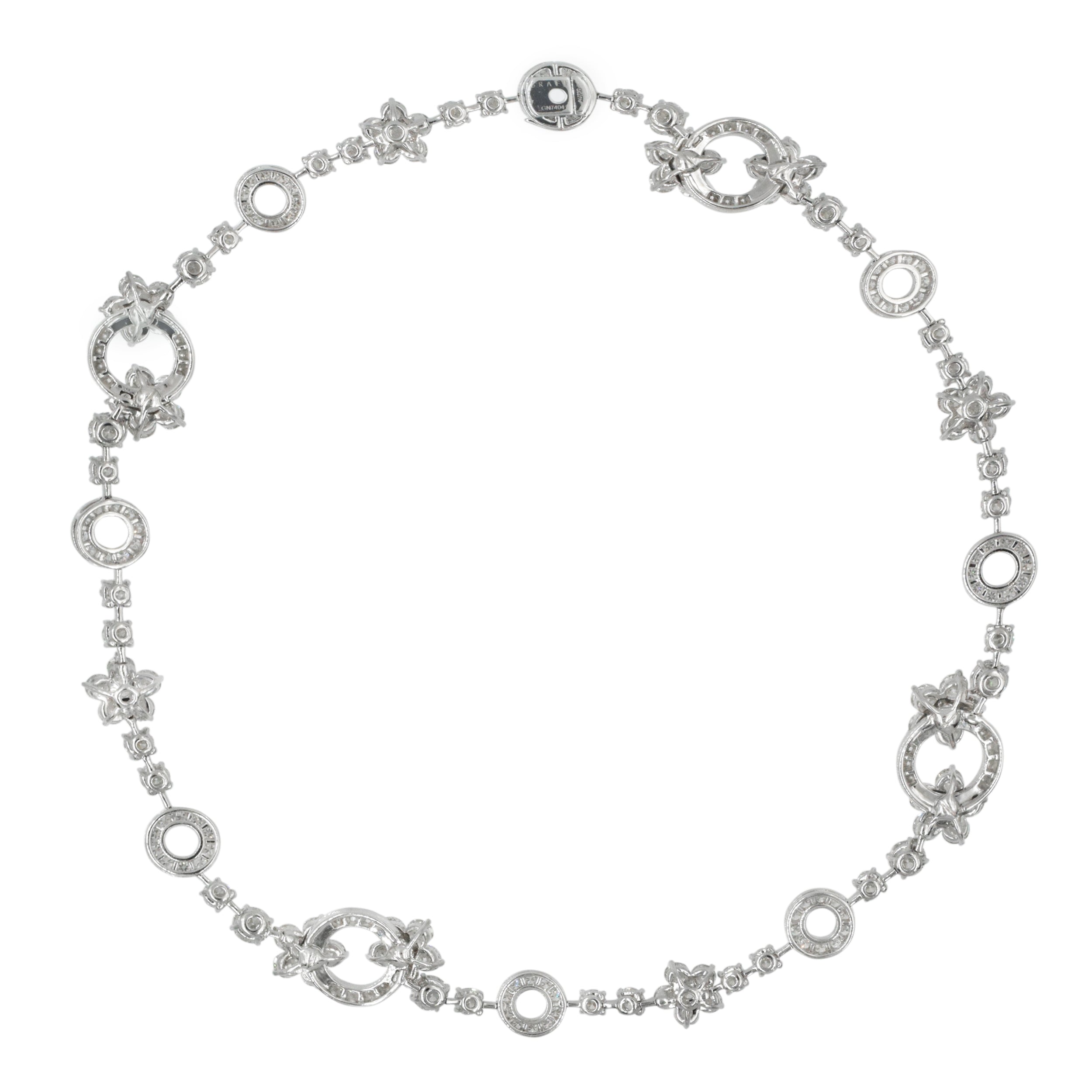 Graff 34.50ct Floral Diamond Necklace In 18k White Gold
