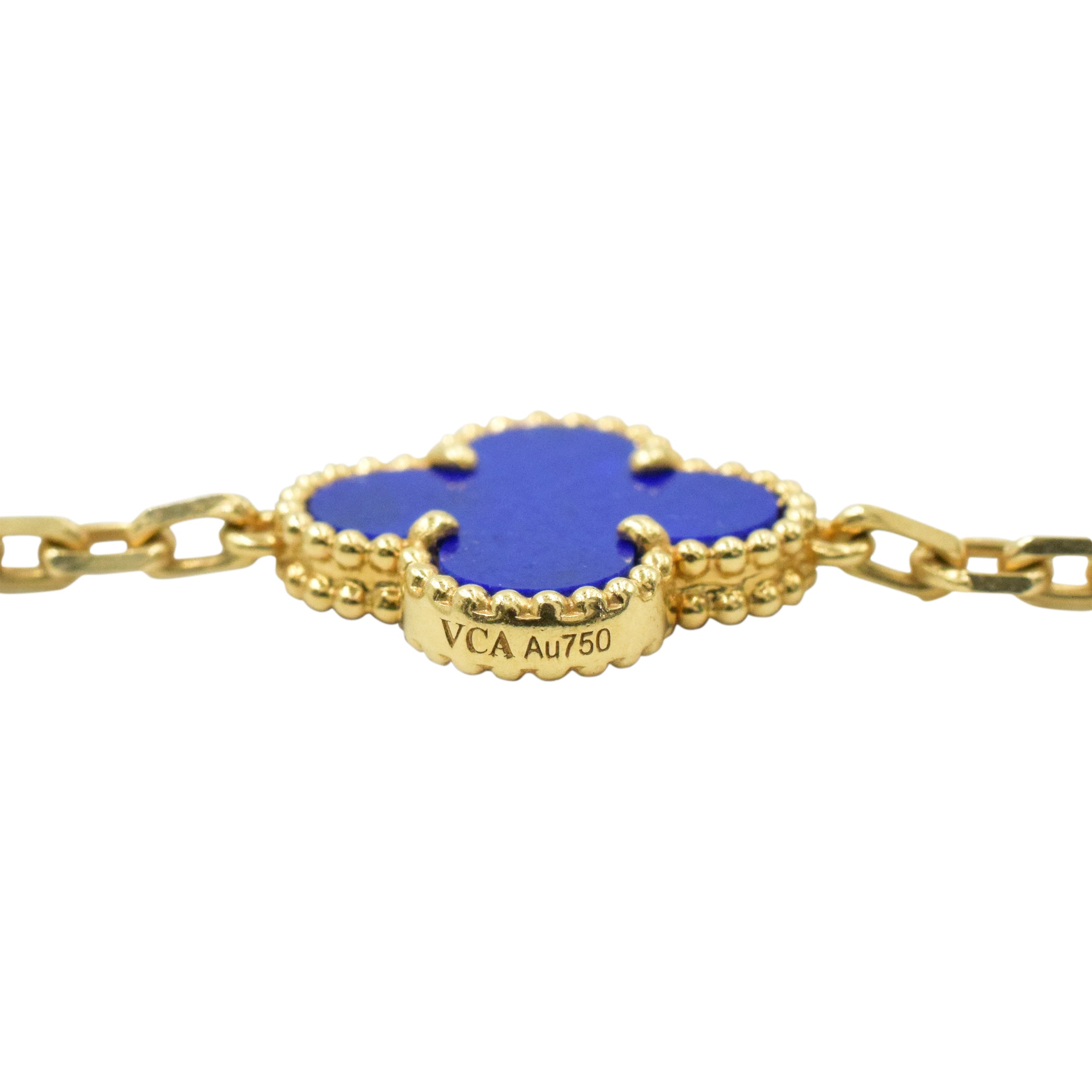 Iconic Diamond & Lapis Lazuli Alhambra Necklace by Van Cleef & Arpels