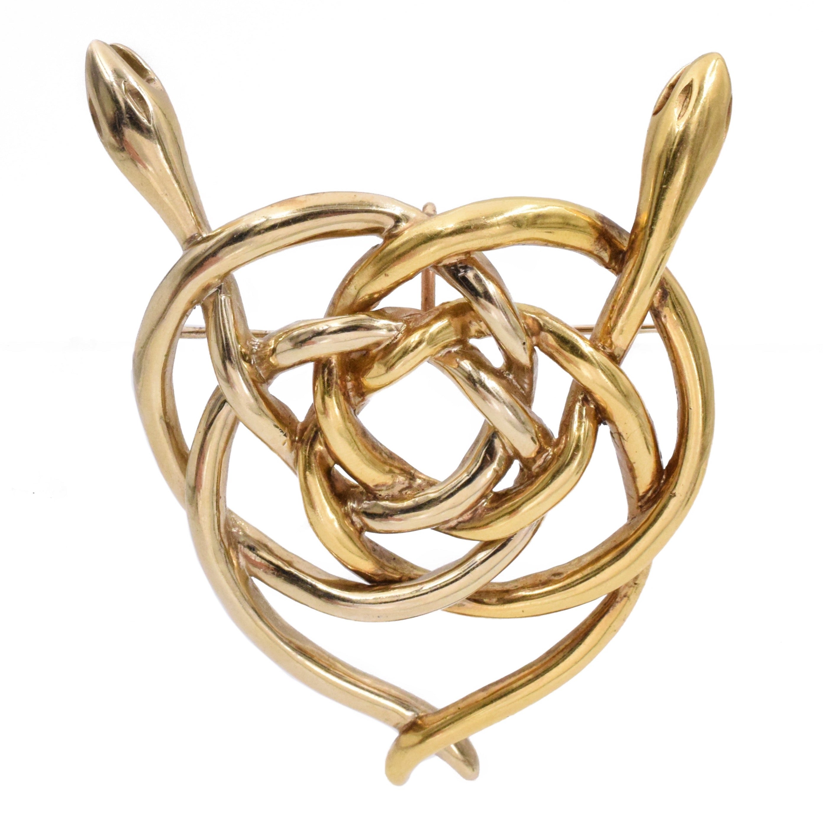 Two Snakes Brooch & Pendant in 18K Two-Tone Gold