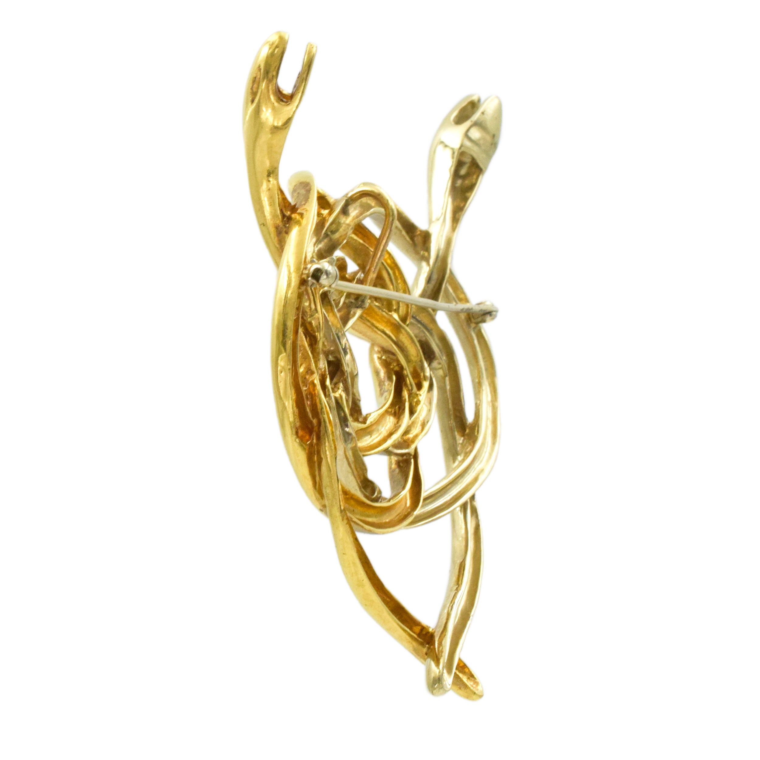 Two Snakes Brooch & Pendant in 18K Two-Tone Gold