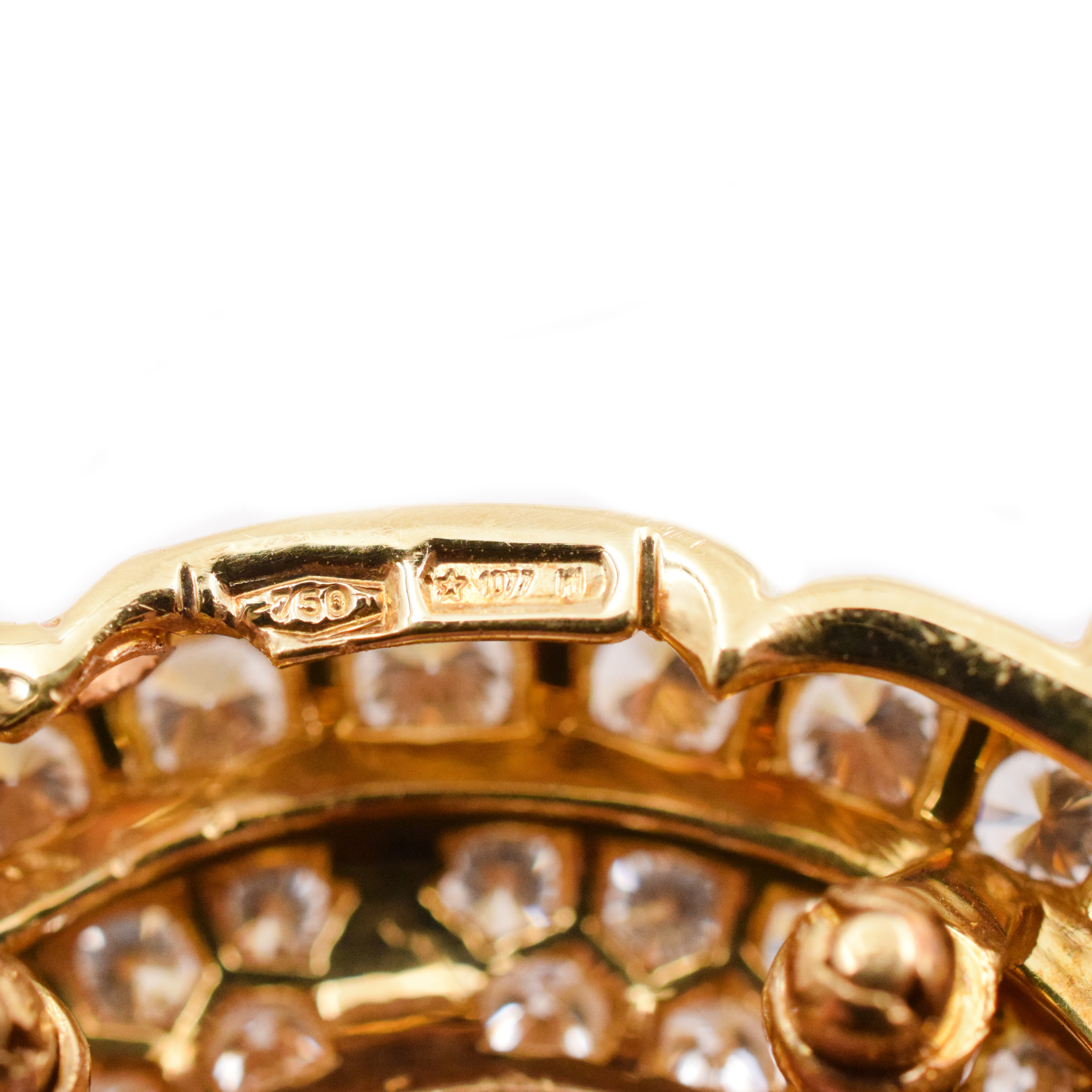 1970's Pink & Blue Sapphire & Diamond Turtle Brooch in 18k Yellow Gold