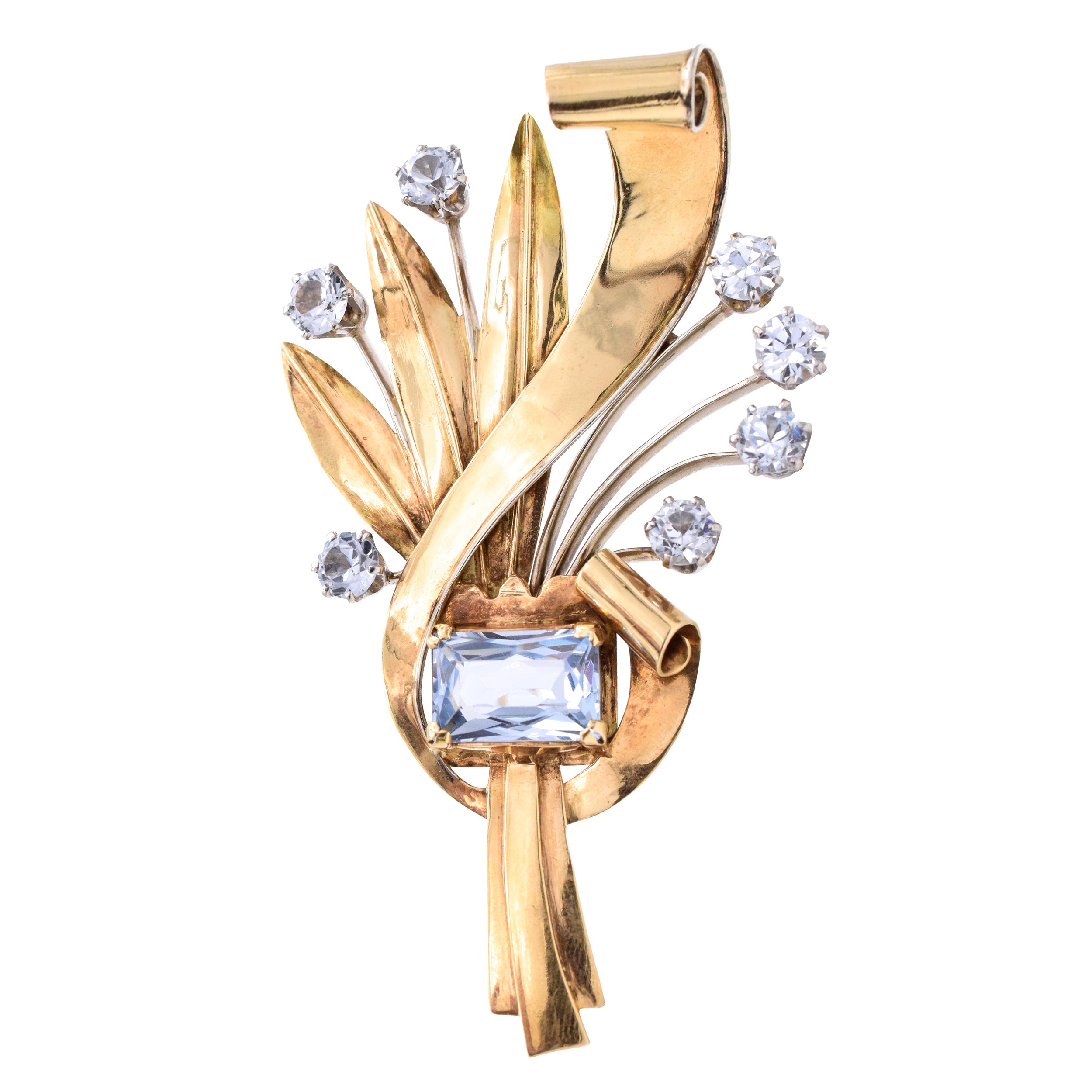 Art Deco Brooch in 14k Yellow Gold