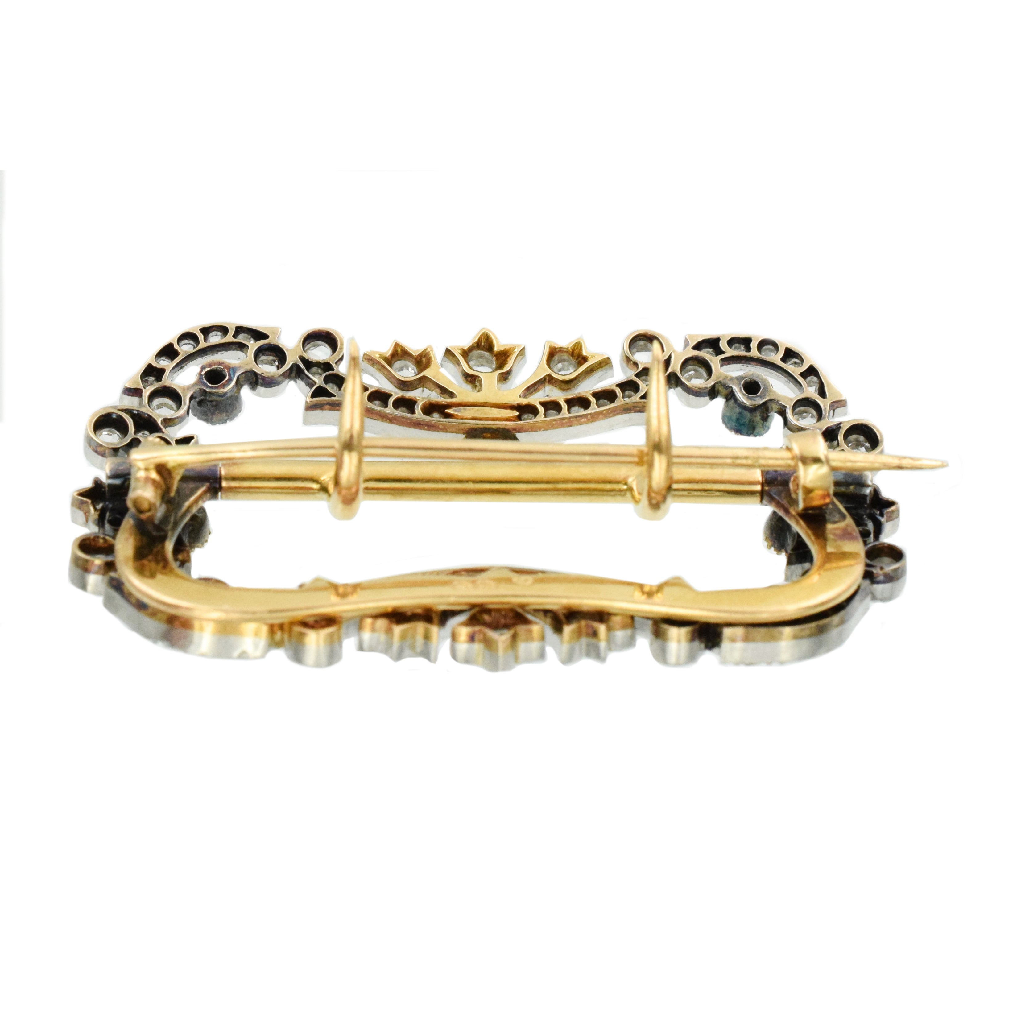 1890's Victorian Diamond and Ruby Brooch and Belt Buckle