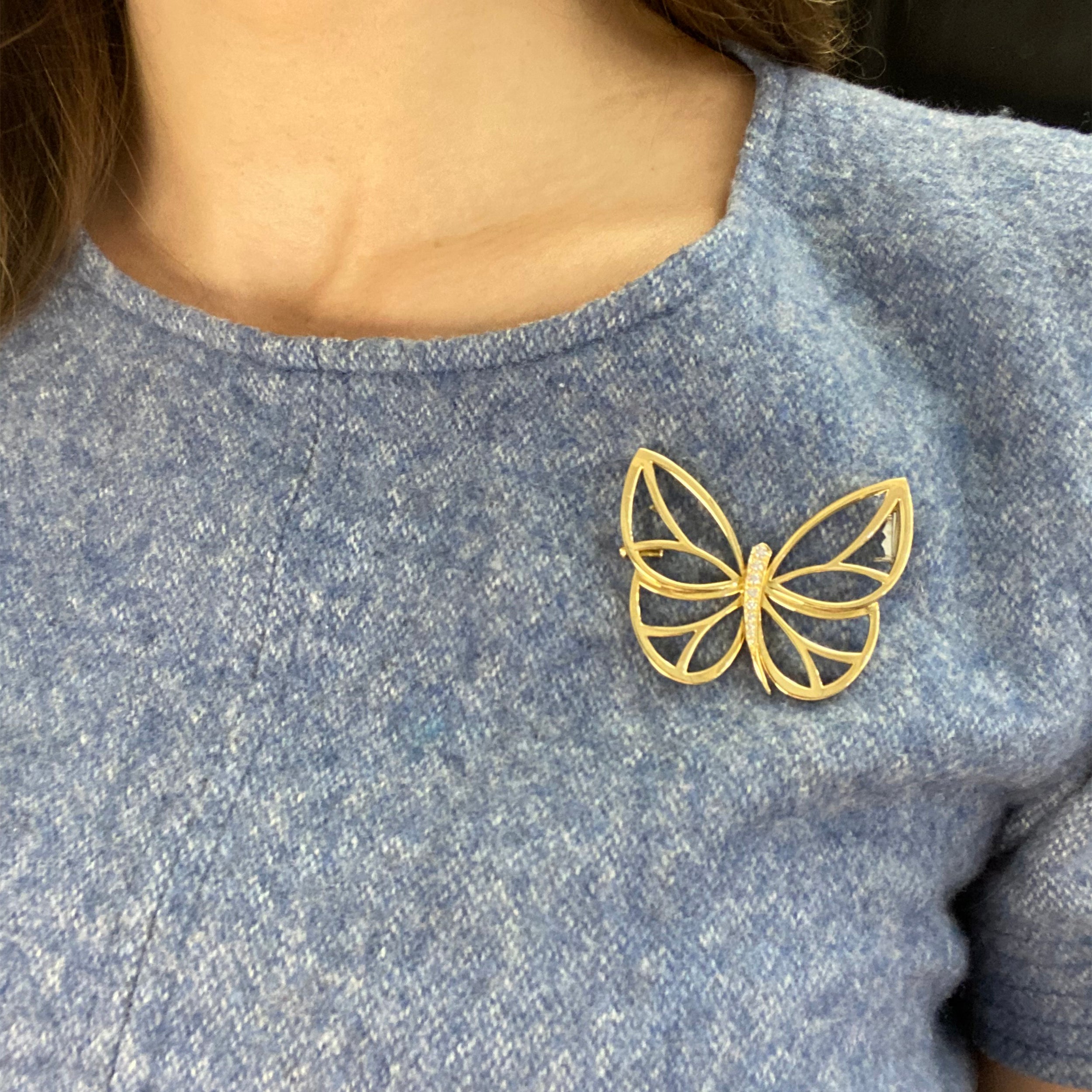 Van Cleef & Arpels Papillon Brooch & Lapel Pin In 18k Gold