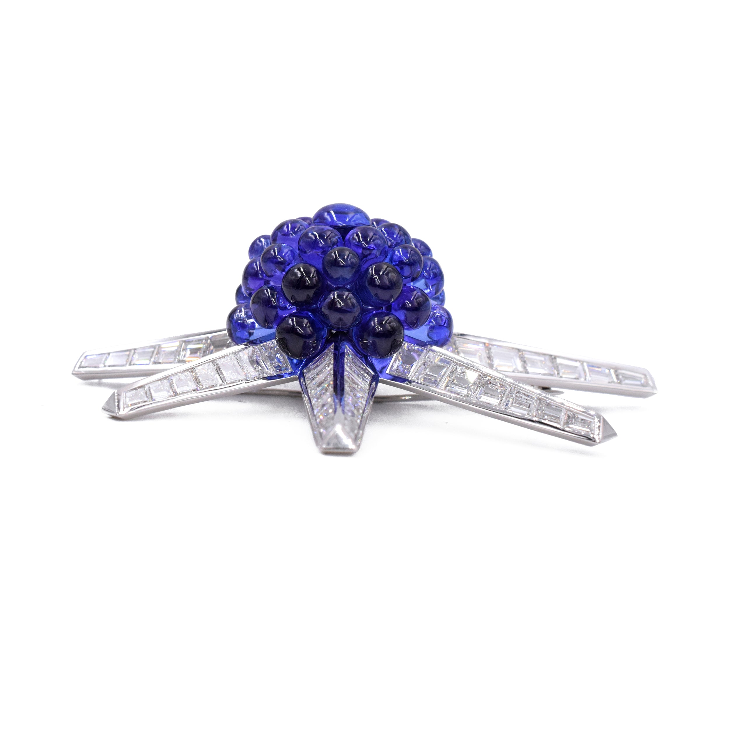 Tiffany & Co.  57.0ct Tanzanite & 21.0ct Diamond Starburst Brooch In Platinum