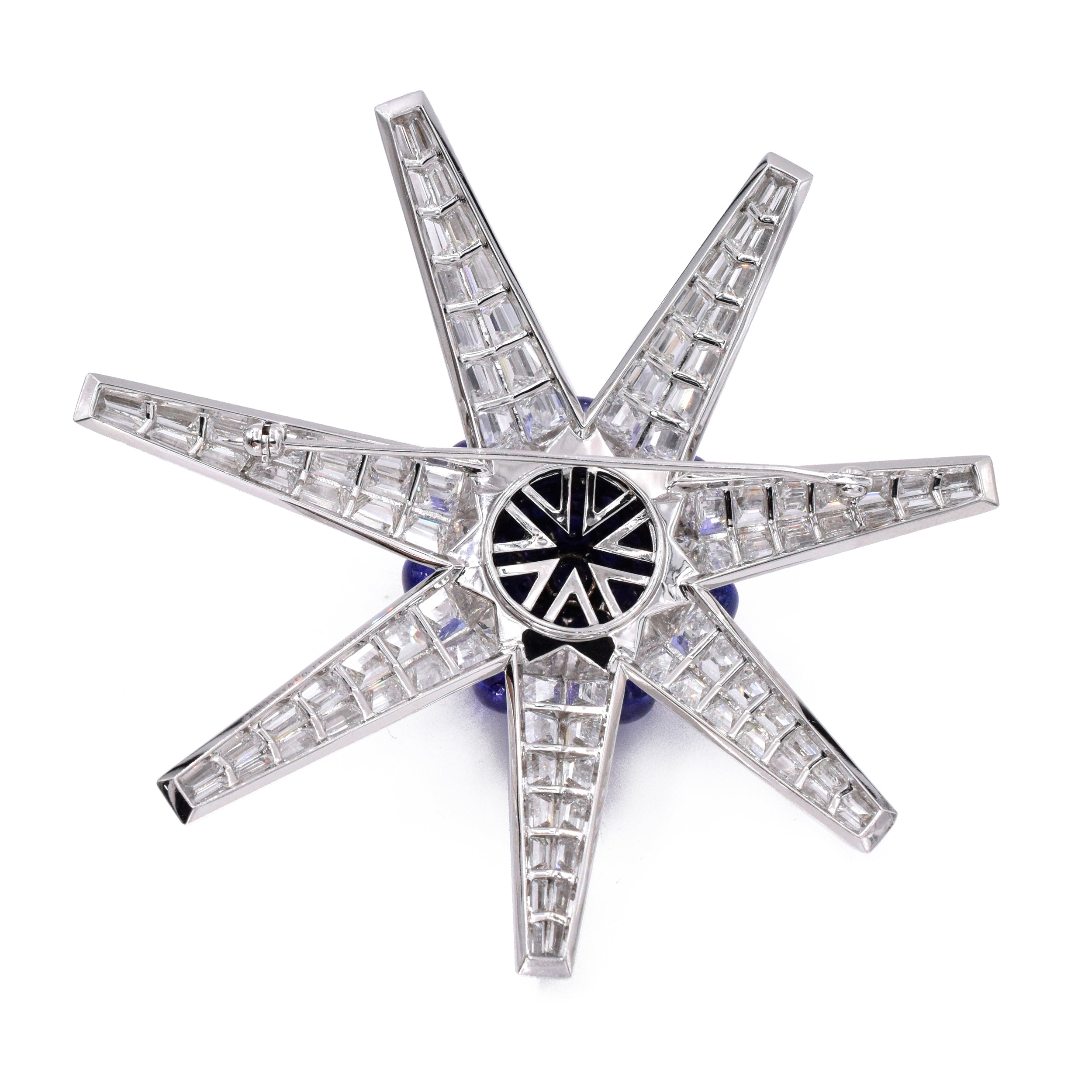 Tiffany & Co.  57.0ct Tanzanite & 21.0ct Diamond Starburst Brooch In Platinum