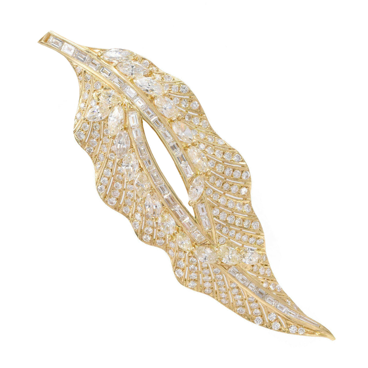 9.50ct Diamond Leaf Brooch and Lapel Pin