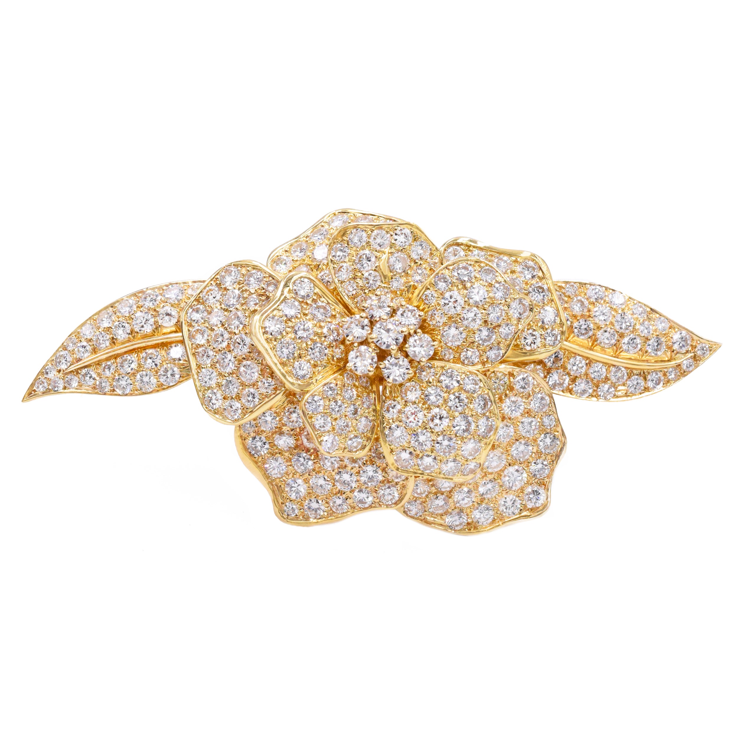 15ct Diamond Gardenia Flower Brooch