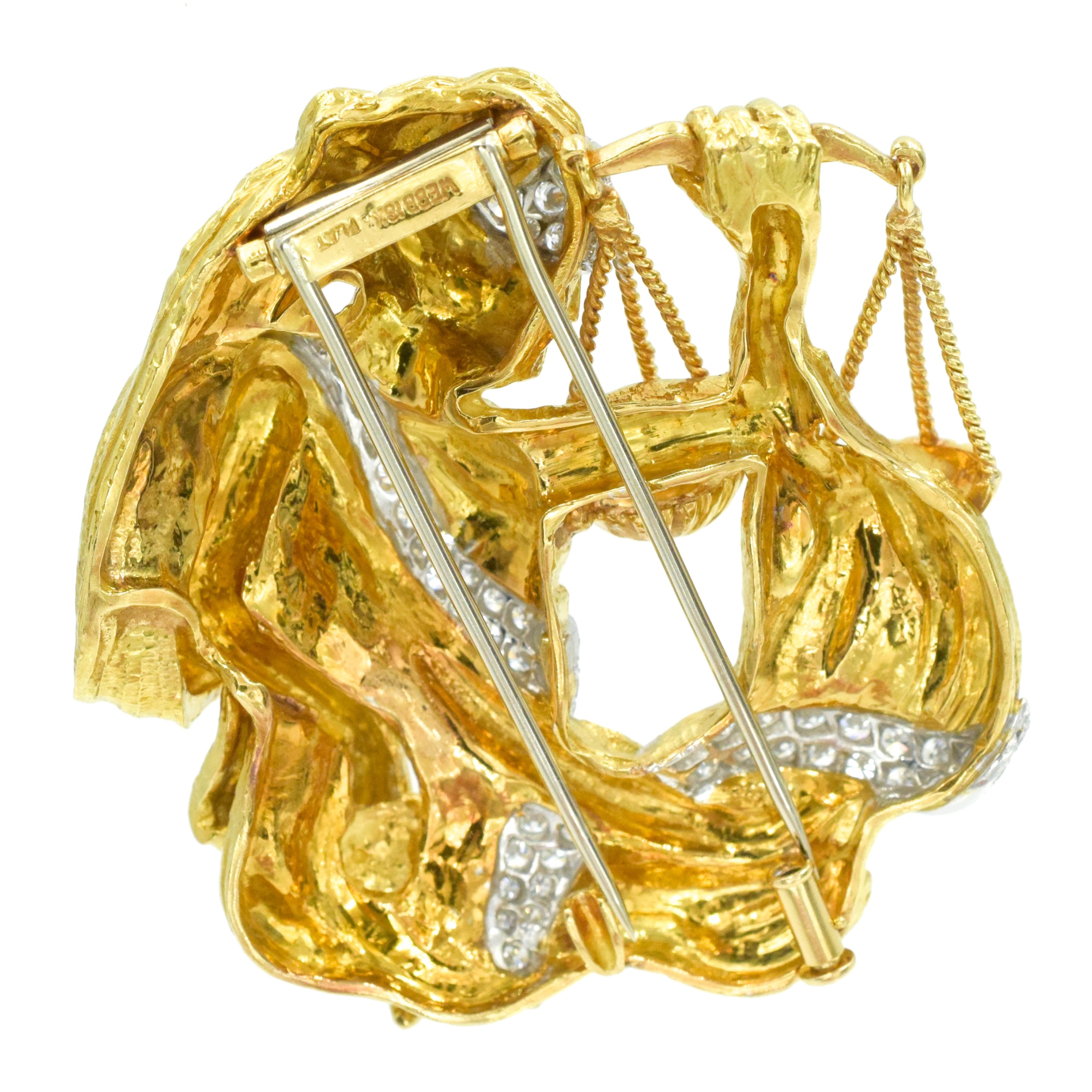 Diamond Libra Lady Liberty Brooch by David Webb