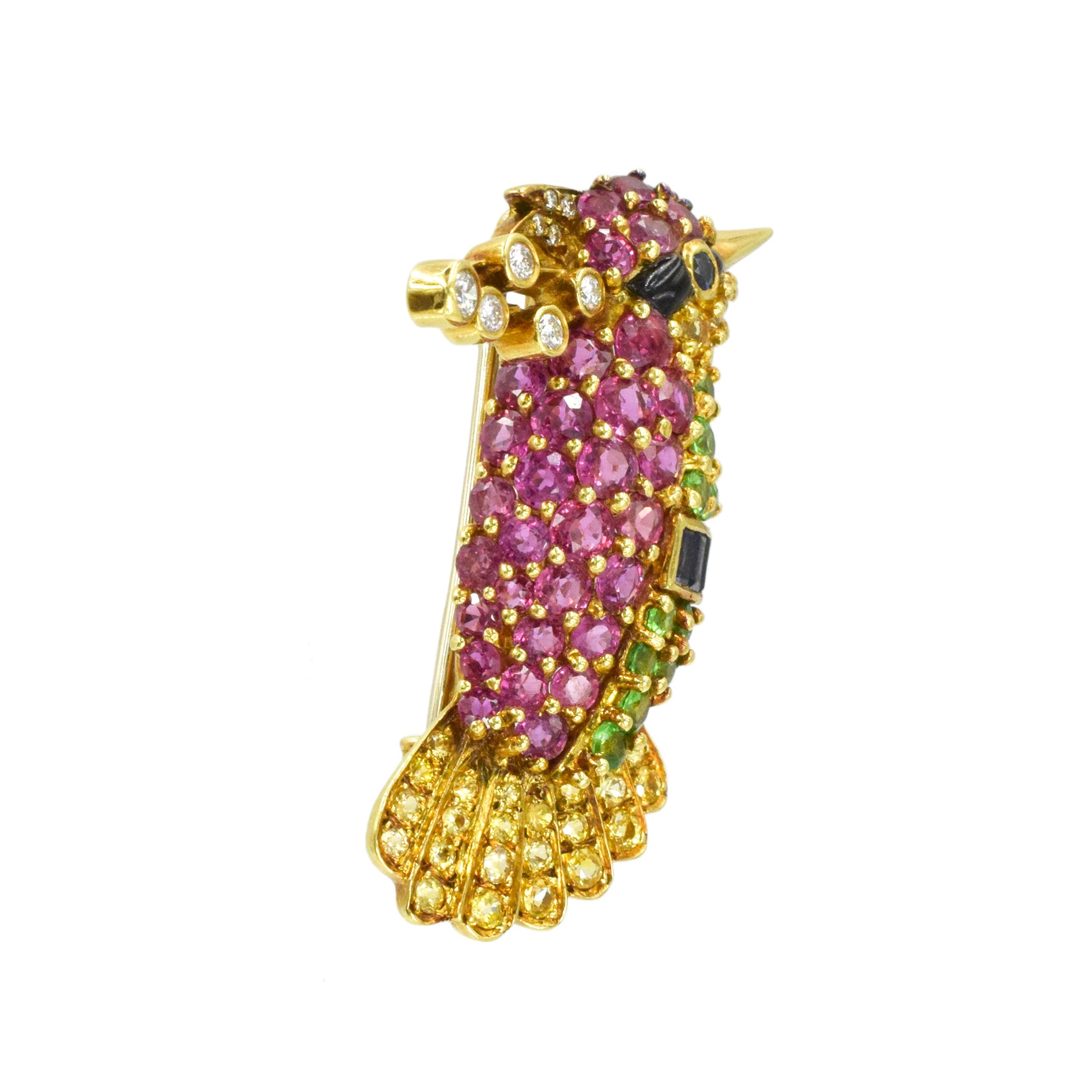 Diamond & Gemstones Hummingbird Brooch