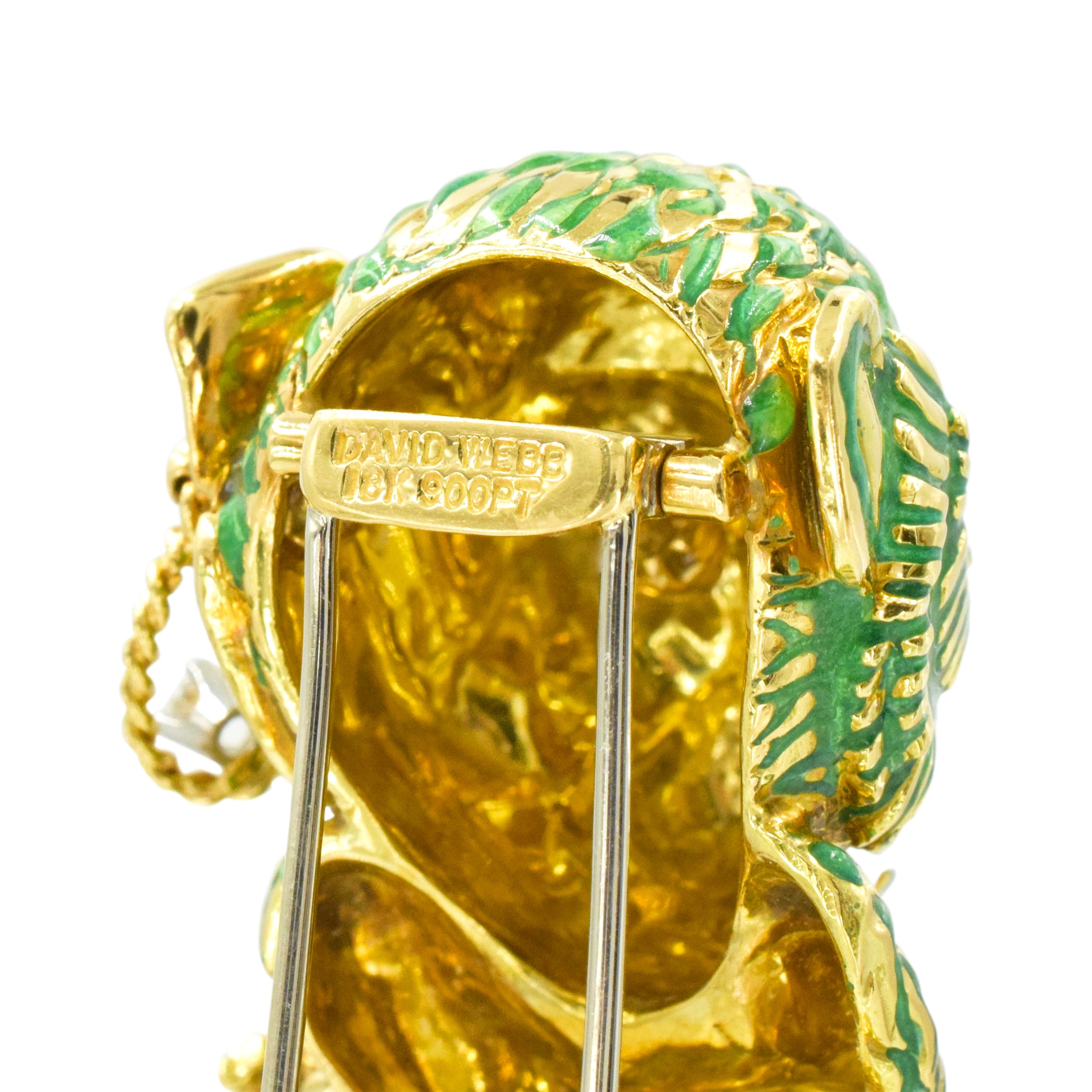 David Webb Whimsical Monkey Brooch and Lapel Pin