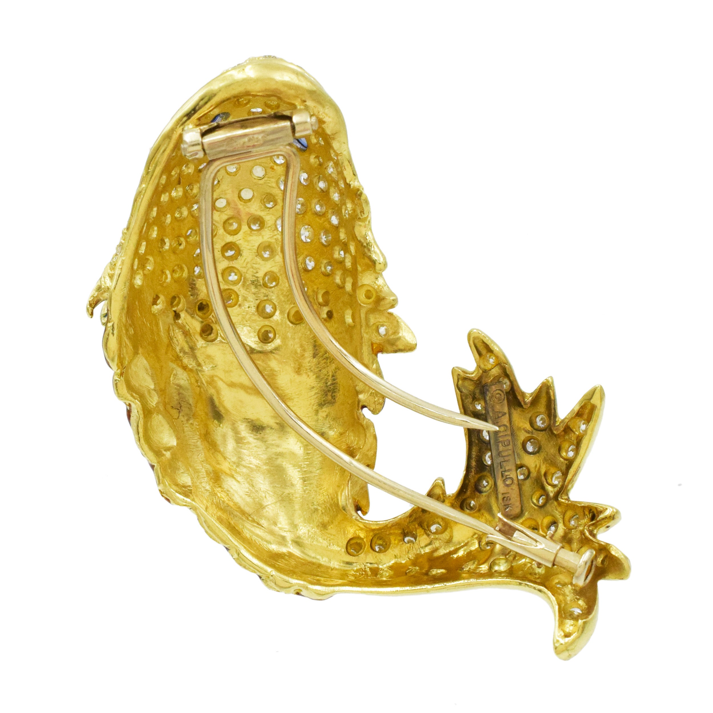 Cartier Diamond, Sapphire & Colorful Enamel Fish Brooch