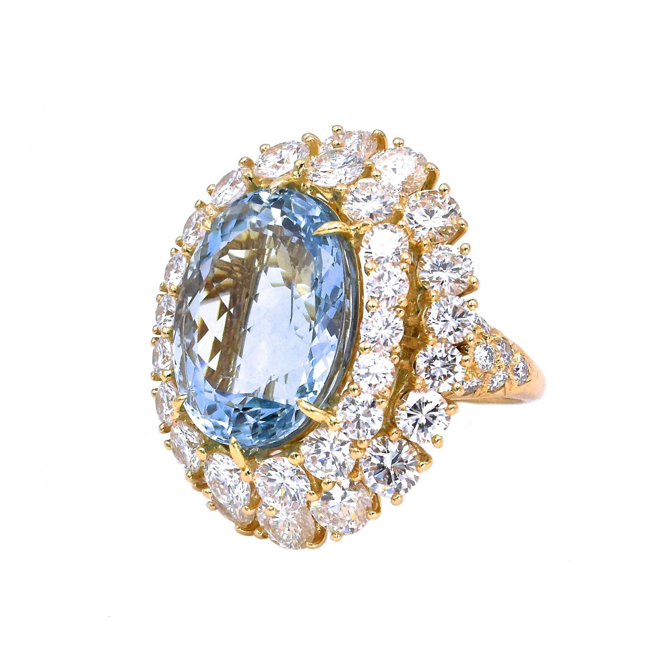 14.20ct Aquamarine & Diamond Ballerina Ring
