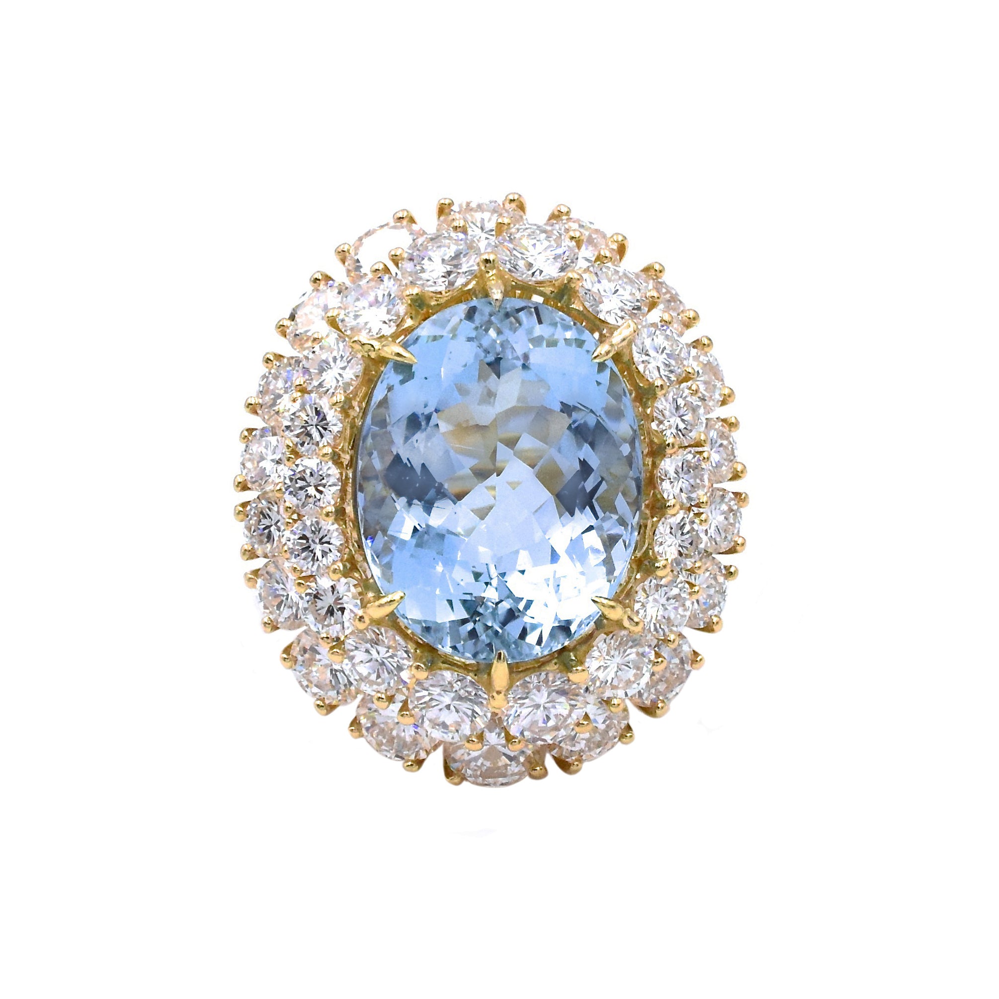 14.20ct Aquamarine & Diamond Ballerina Ring