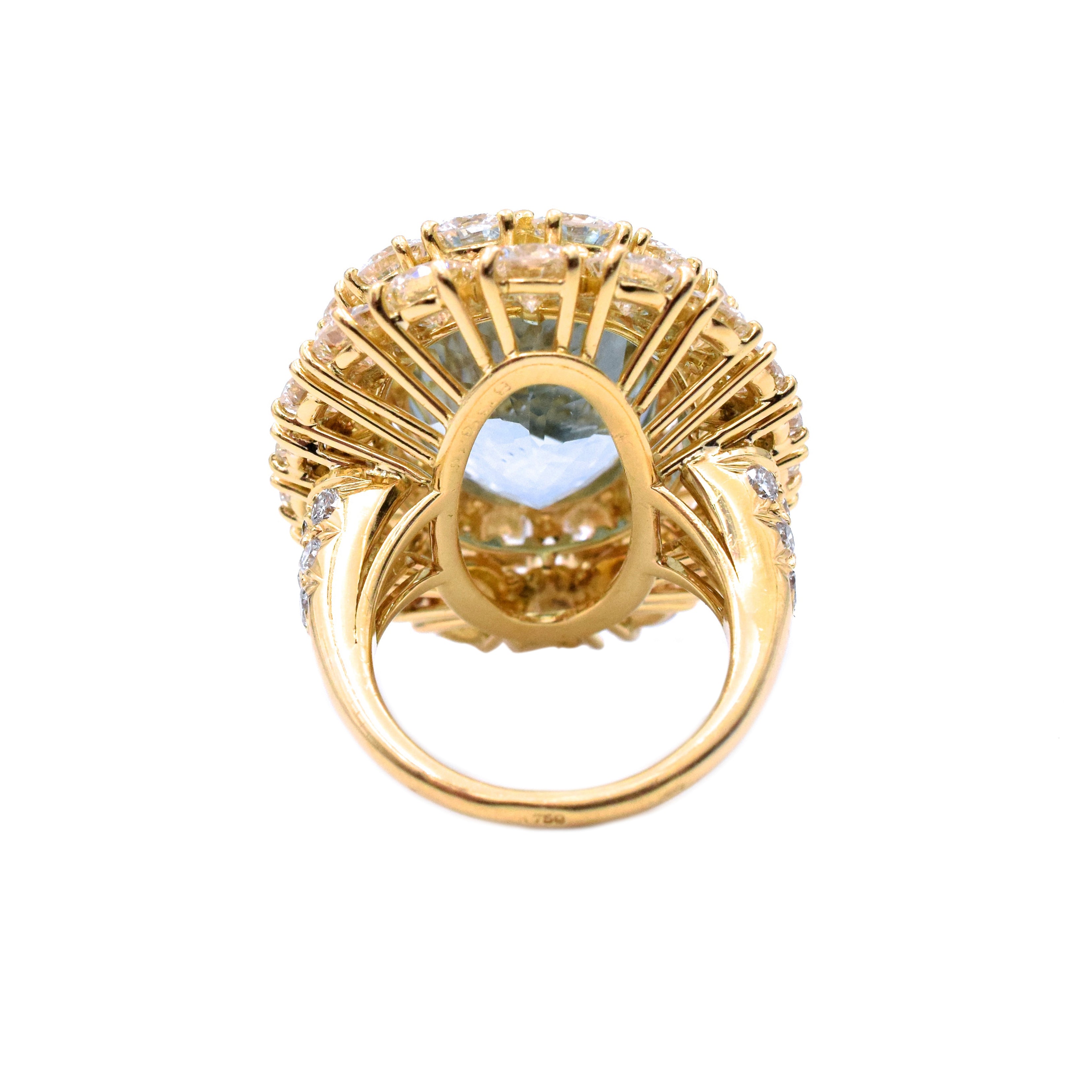 14.20ct Aquamarine & Diamond Ballerina Ring