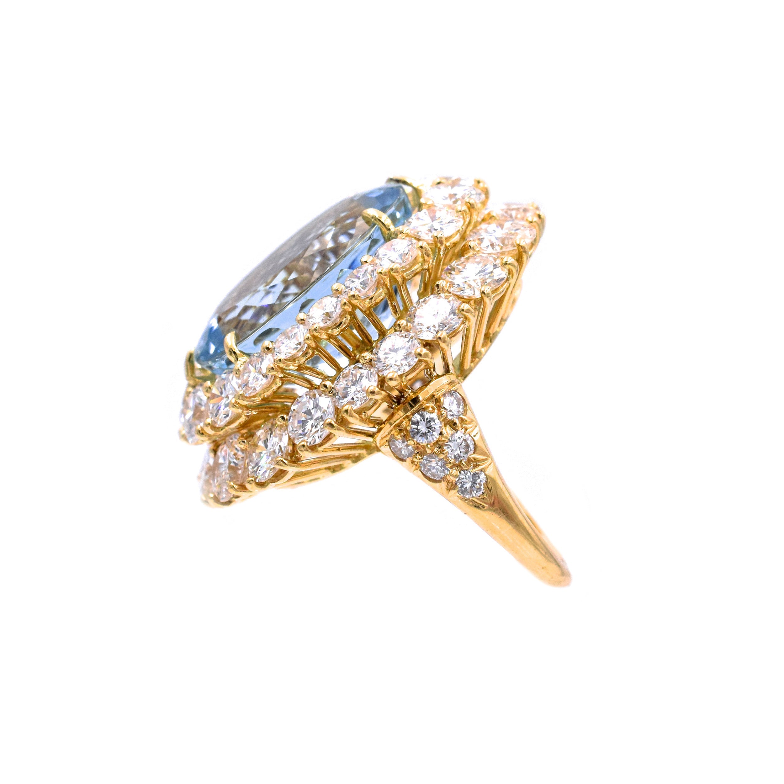 14.20ct Aquamarine & Diamond Ballerina Ring