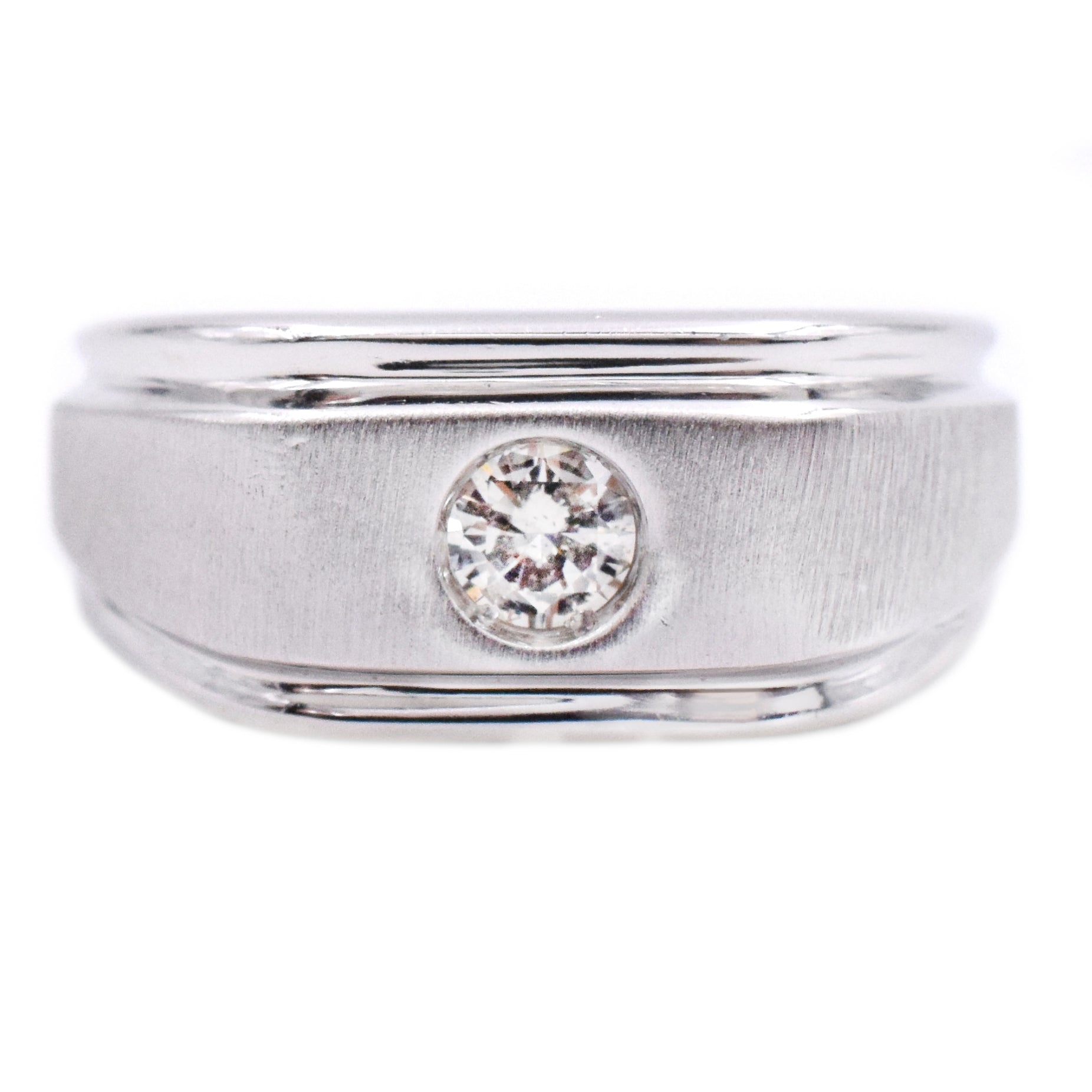 Diamond Men's Ring in 14k White Gold