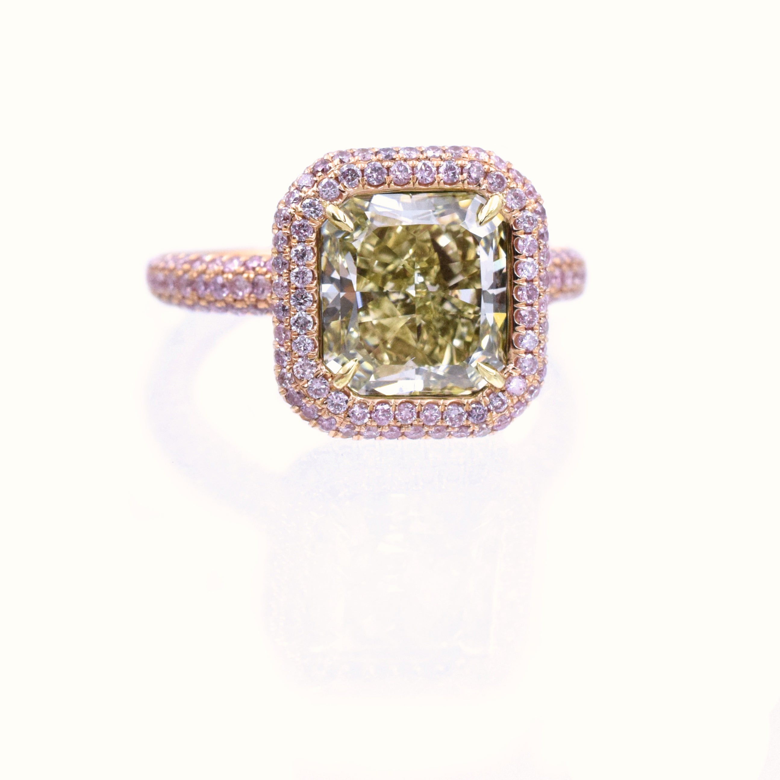 3.60ct Natural Fancy Green-Yellow Diamond Ring