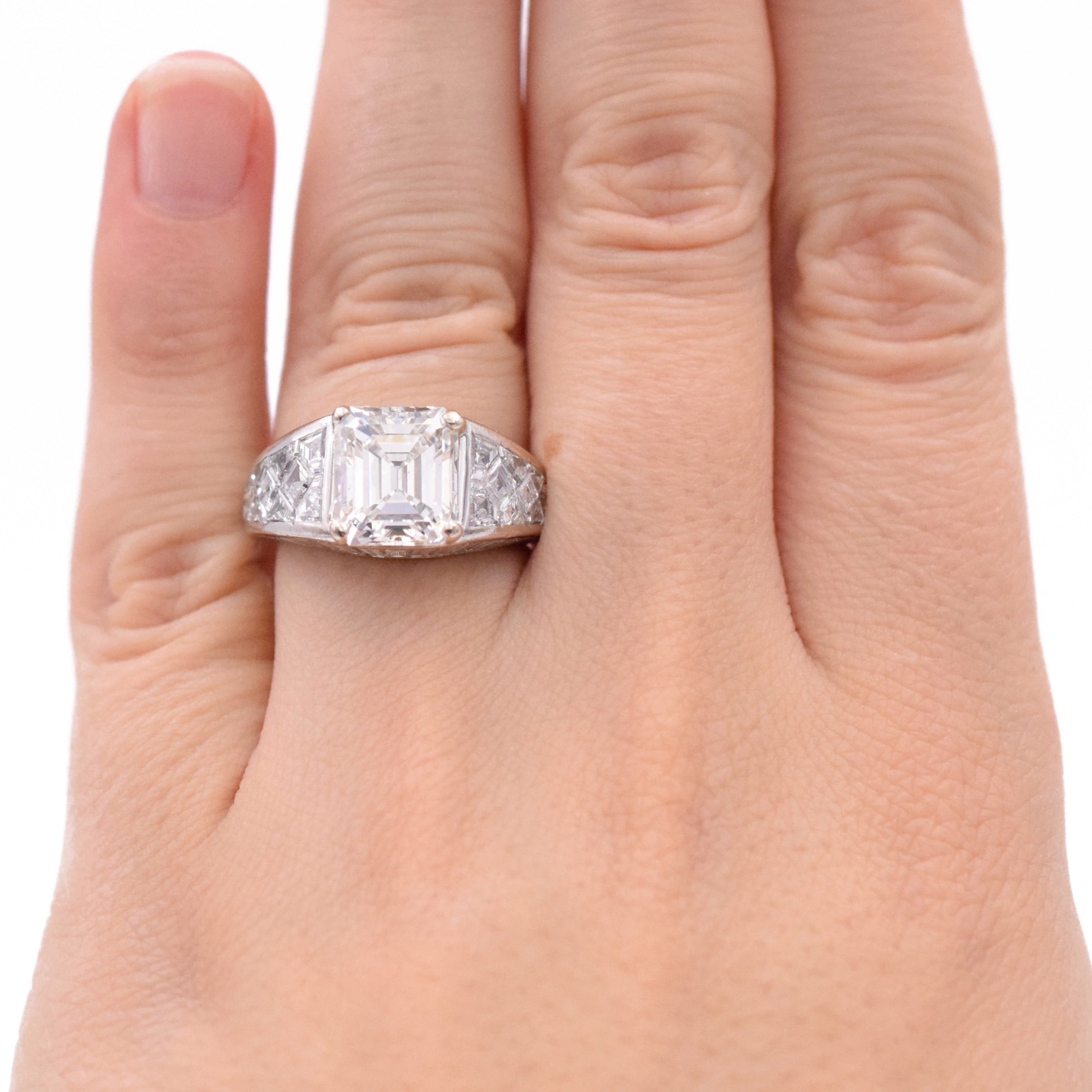 8.41ct Graff Emerald Cut Diamond Engagement Ring
