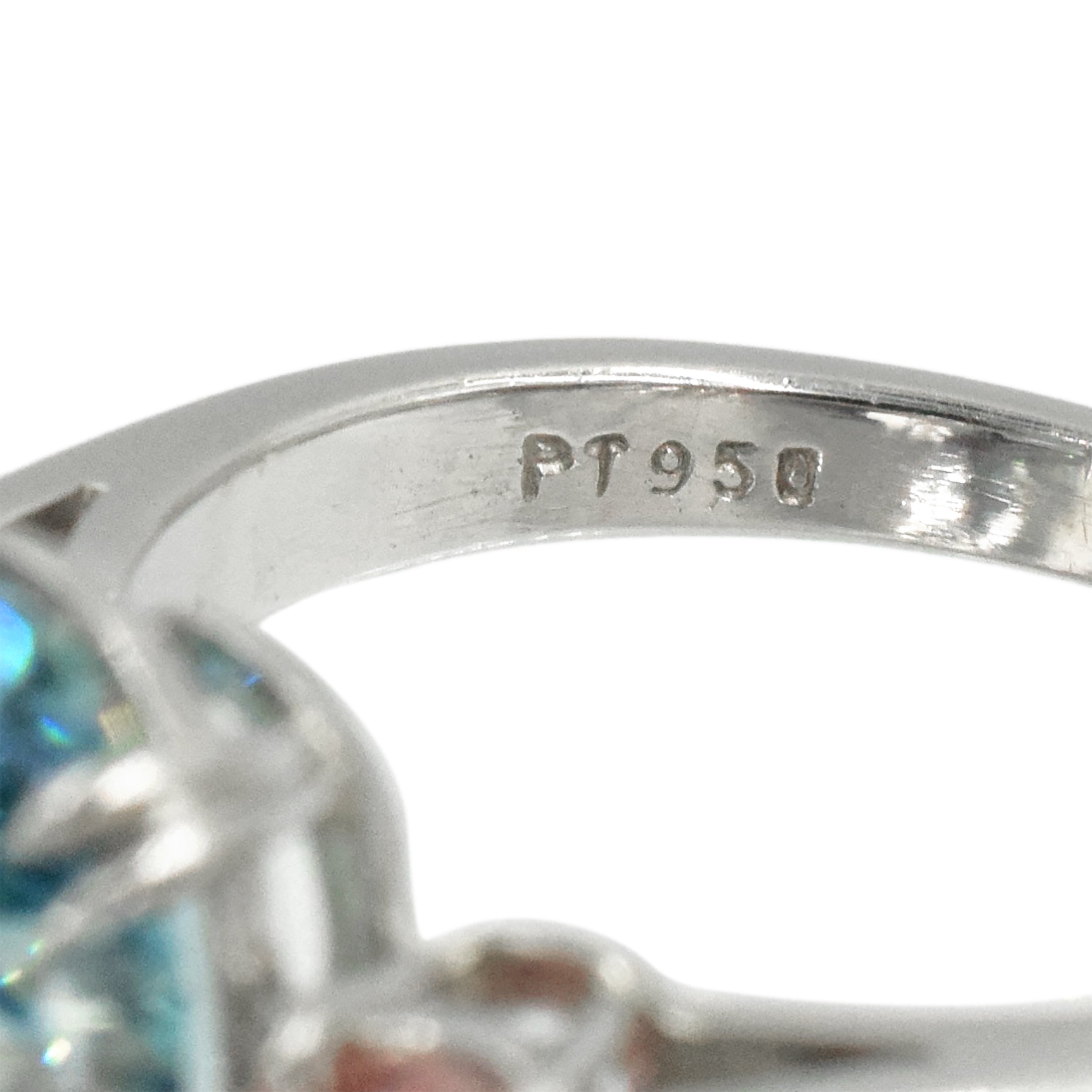 4.03ct Blue & 0.67ct Pink Diamond Ring in Platinum