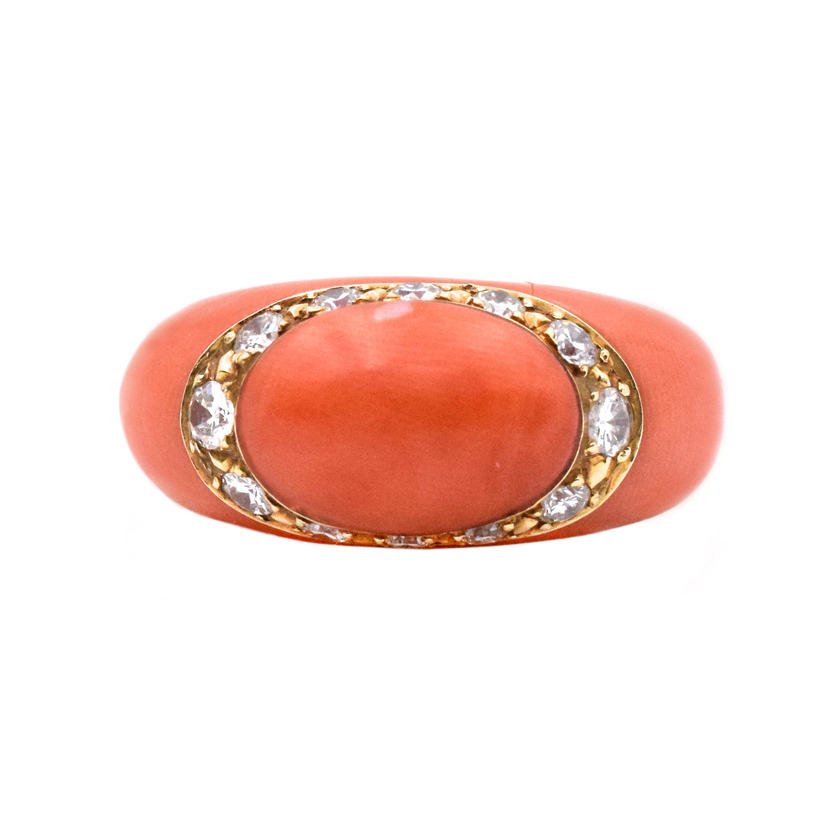 Vintage Diamond & Coral Ring by Van Cleef & Arpels