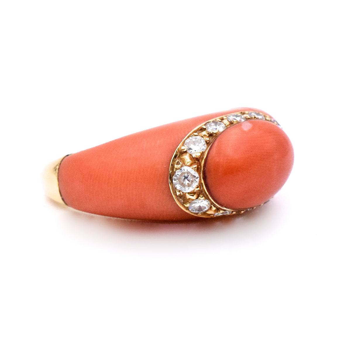 Vintage Diamond & Coral Ring by Van Cleef & Arpels