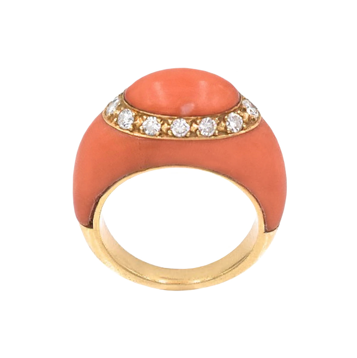 Vintage Diamond & Coral Ring by Van Cleef & Arpels