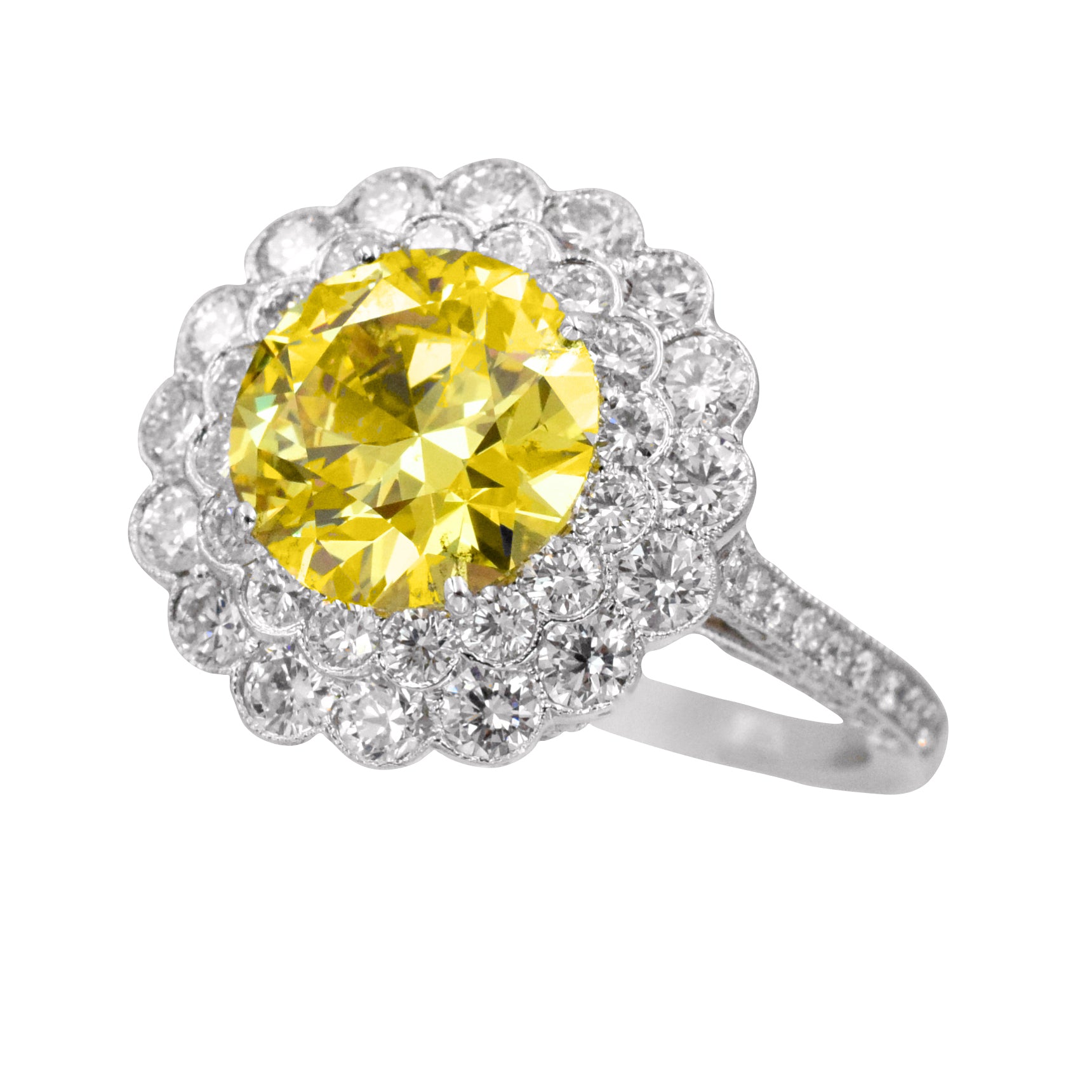 3.01ct Natural Fancy Vivid Yellow Diamond Ring by Tiffany & Co.