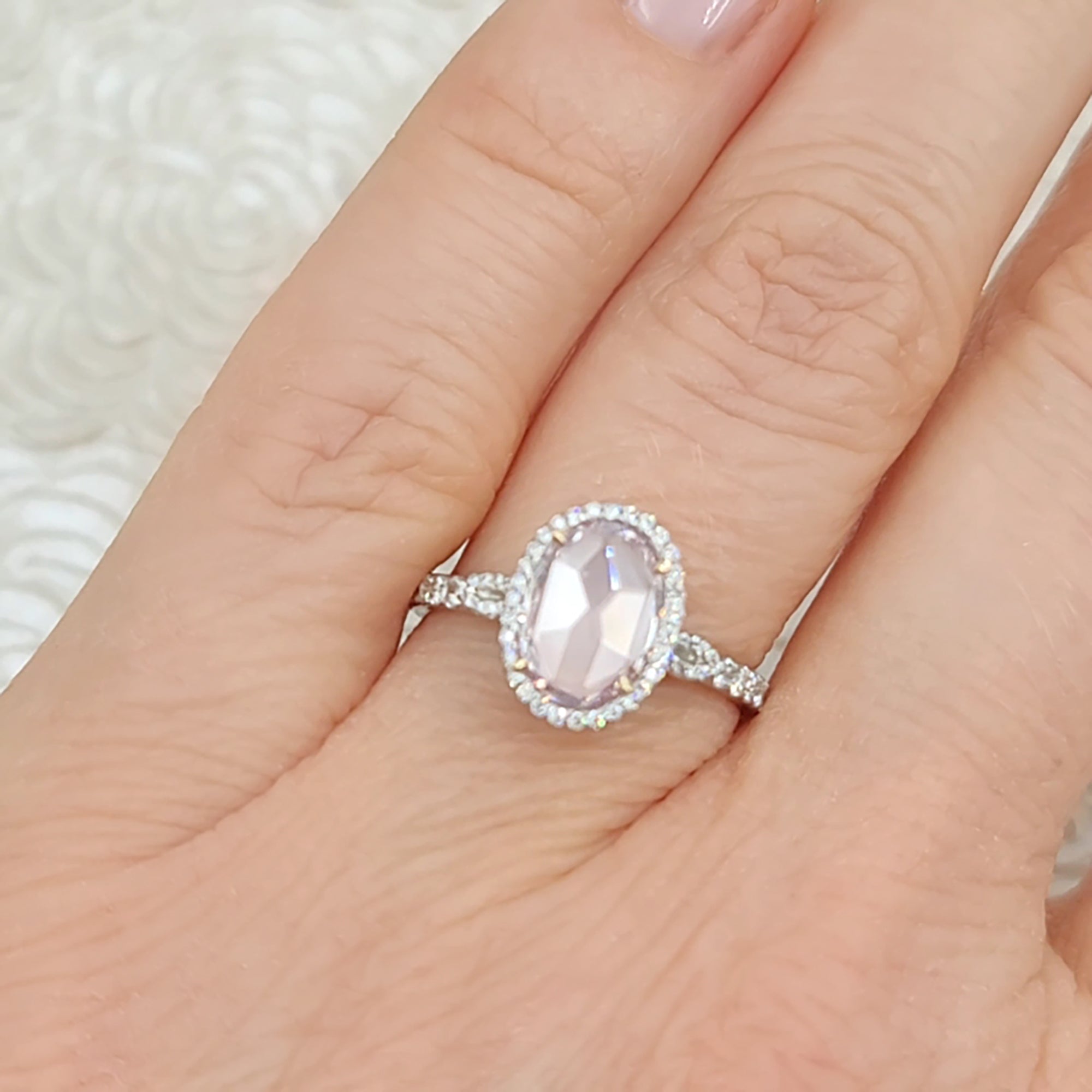 0.88ct Natural Fancy Pink Diamond Engagement Ring