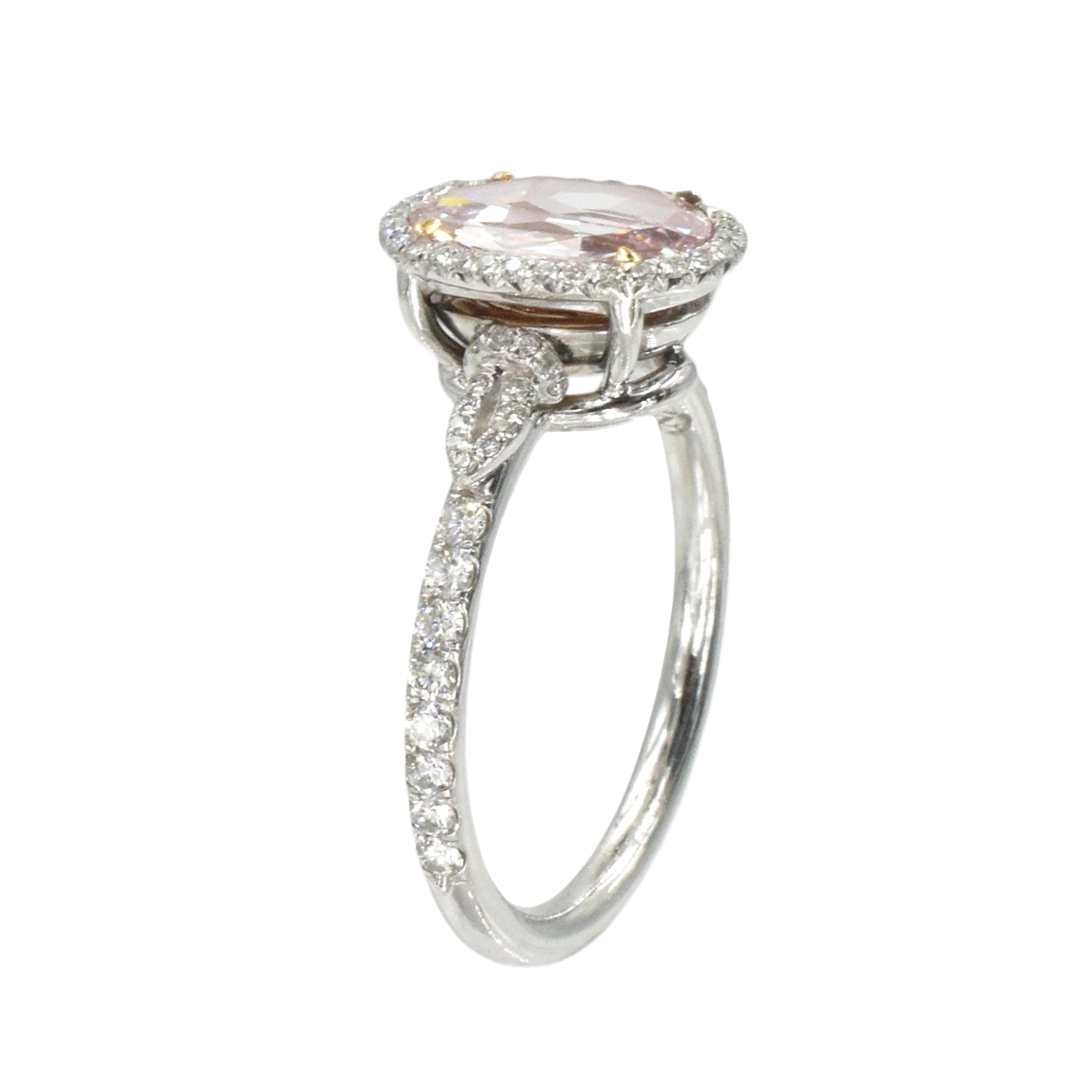 0.88ct Natural Fancy Pink Diamond Engagement Ring