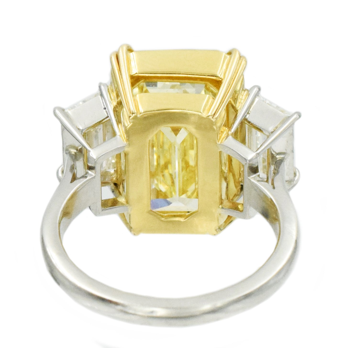 10ct Natural Fancy Yellow Emerald Cut Diamond Ring