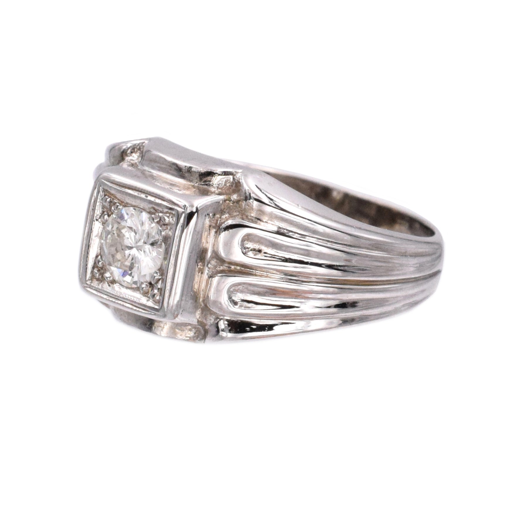 Men's Diamond RIng in 14k White Gold