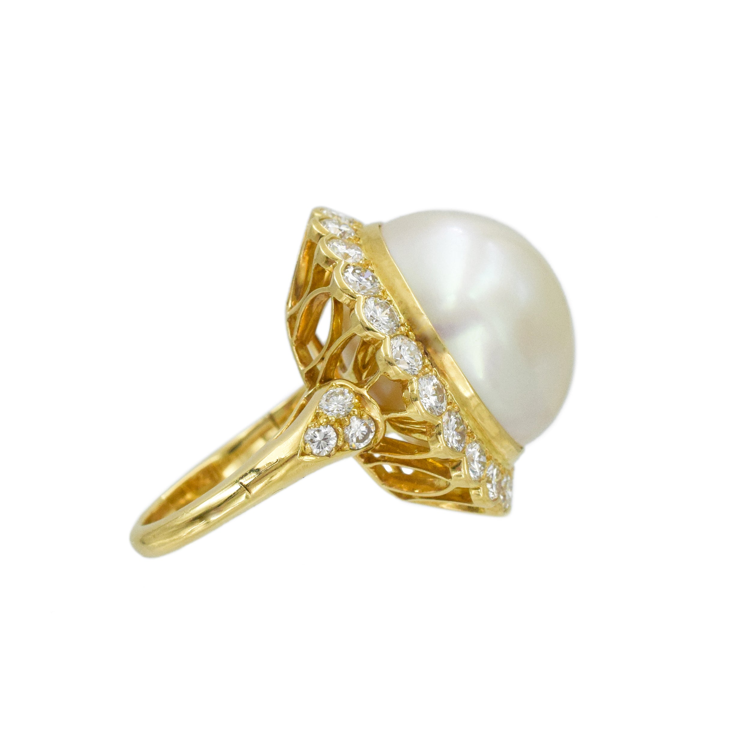 Pearl & Diamond Ballerina Ring by Van Cleef & Arpels