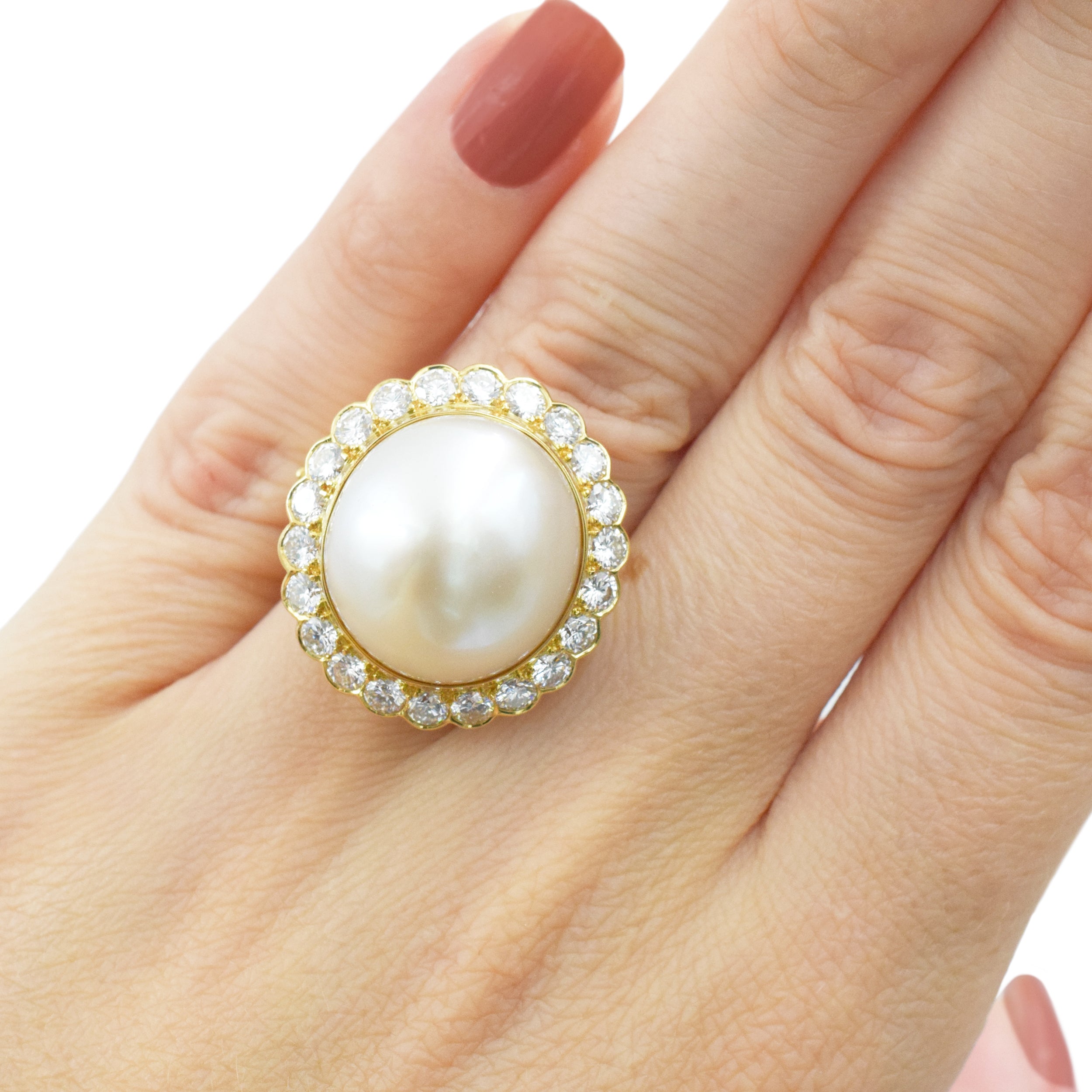 Pearl & Diamond Ballerina Ring by Van Cleef & Arpels