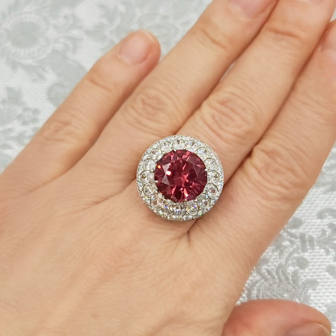 Exquisite 8ct Tourmaline & 5.50ct Diamond Ring In Platinum