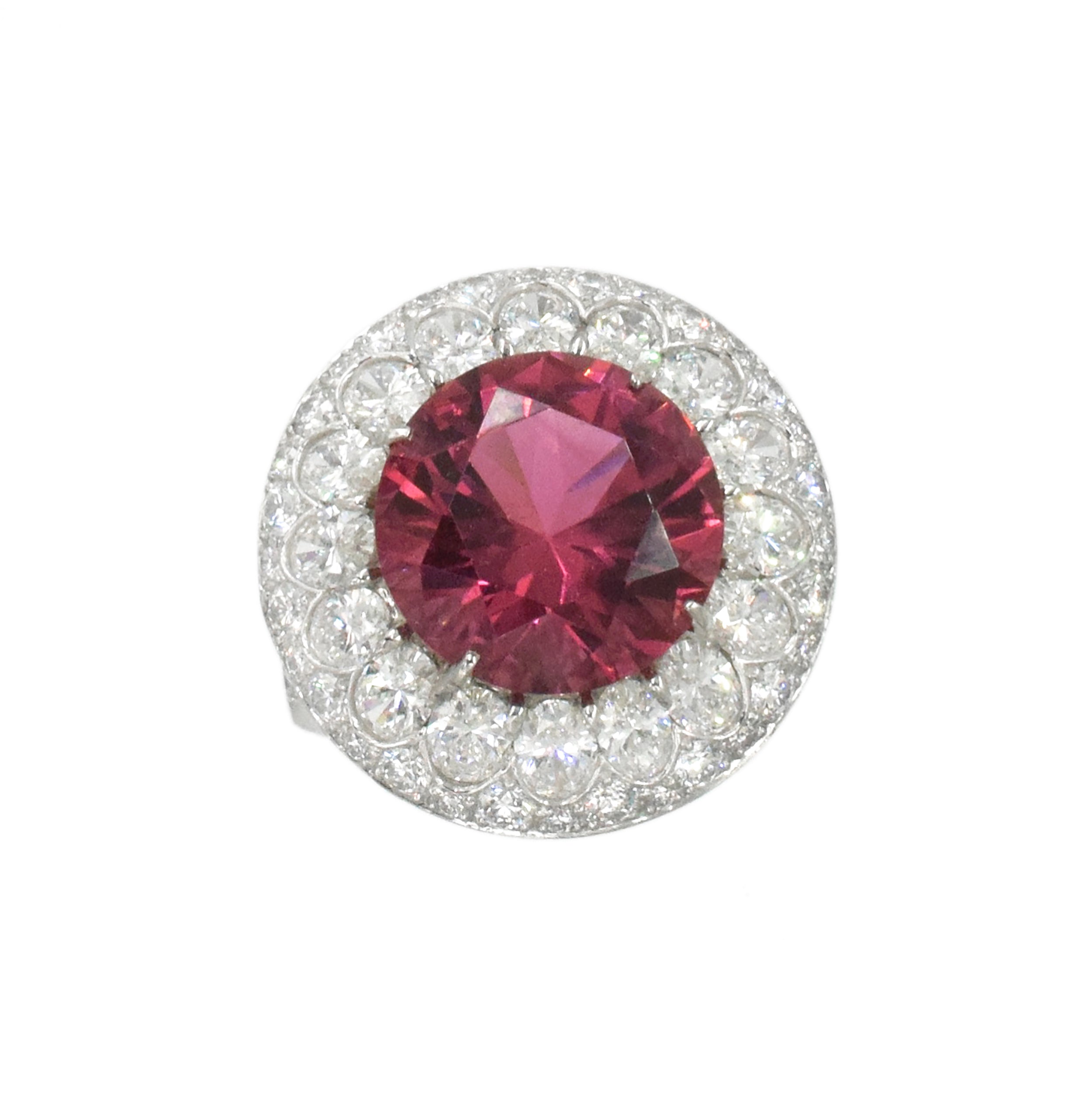 Exquisite 8ct Tourmaline & 5.50ct Diamond Ring In Platinum