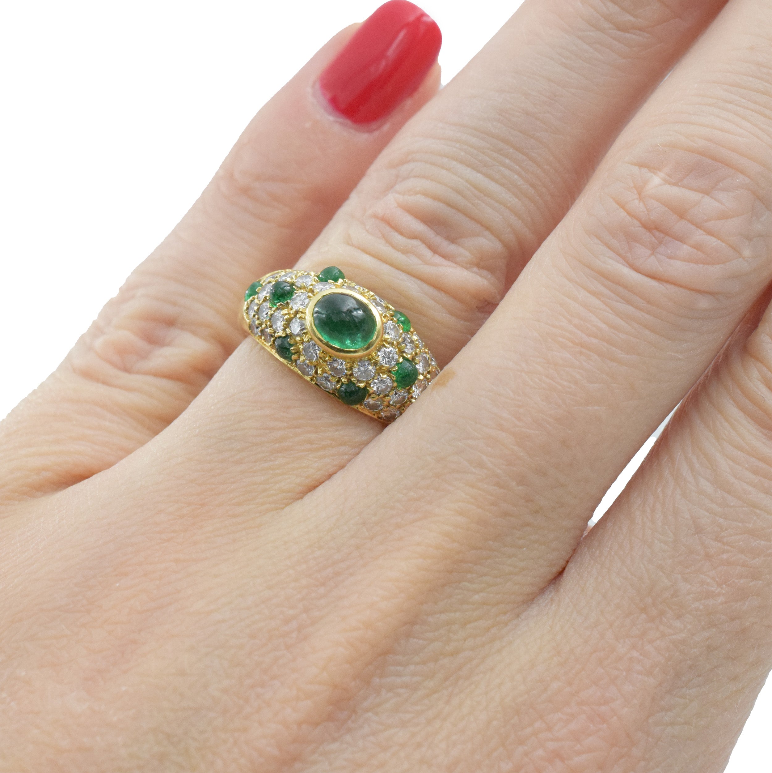 Cartier Diamond and Emerald Ring and Earrings Suite