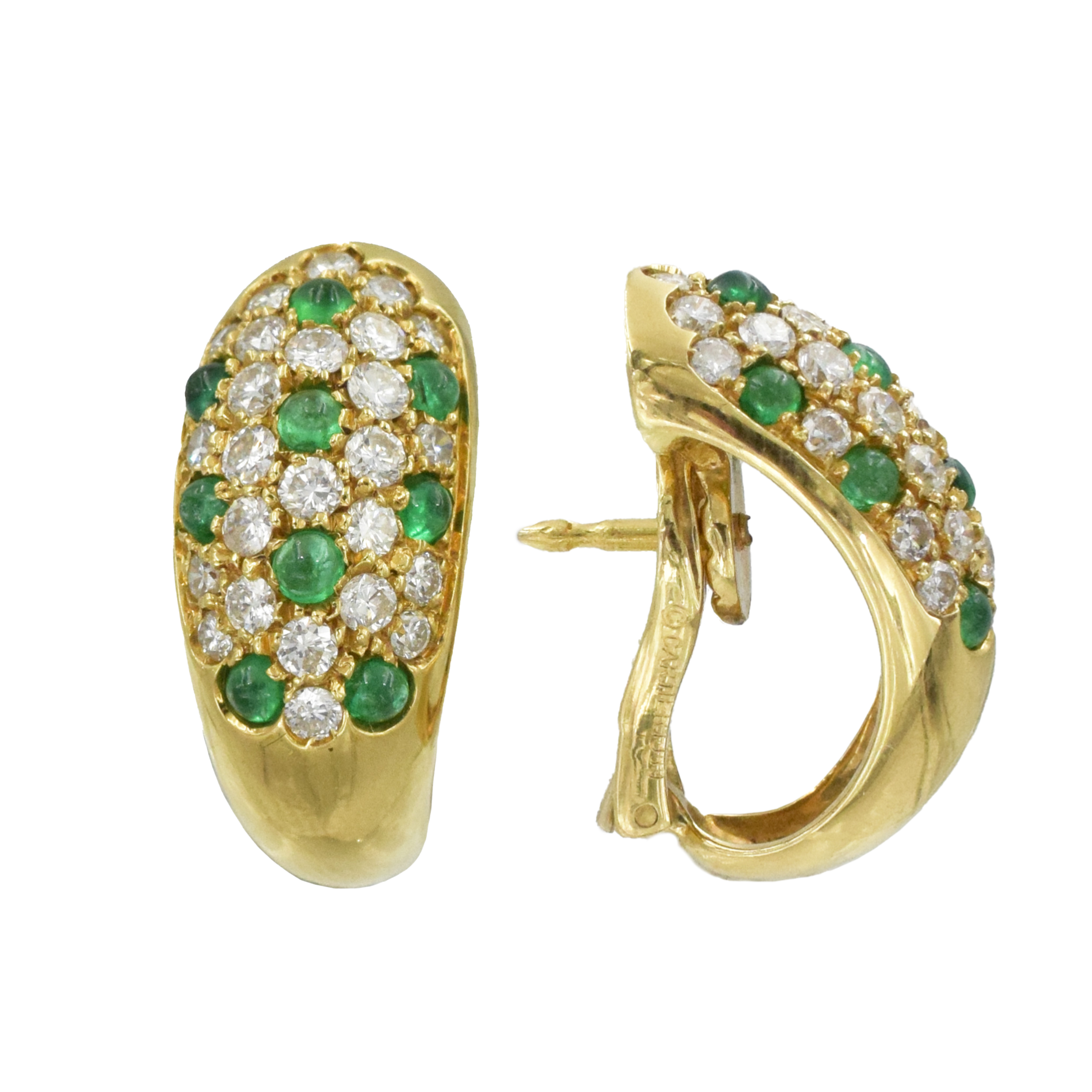 Cartier Diamond and Emerald Ring and Earrings Suite