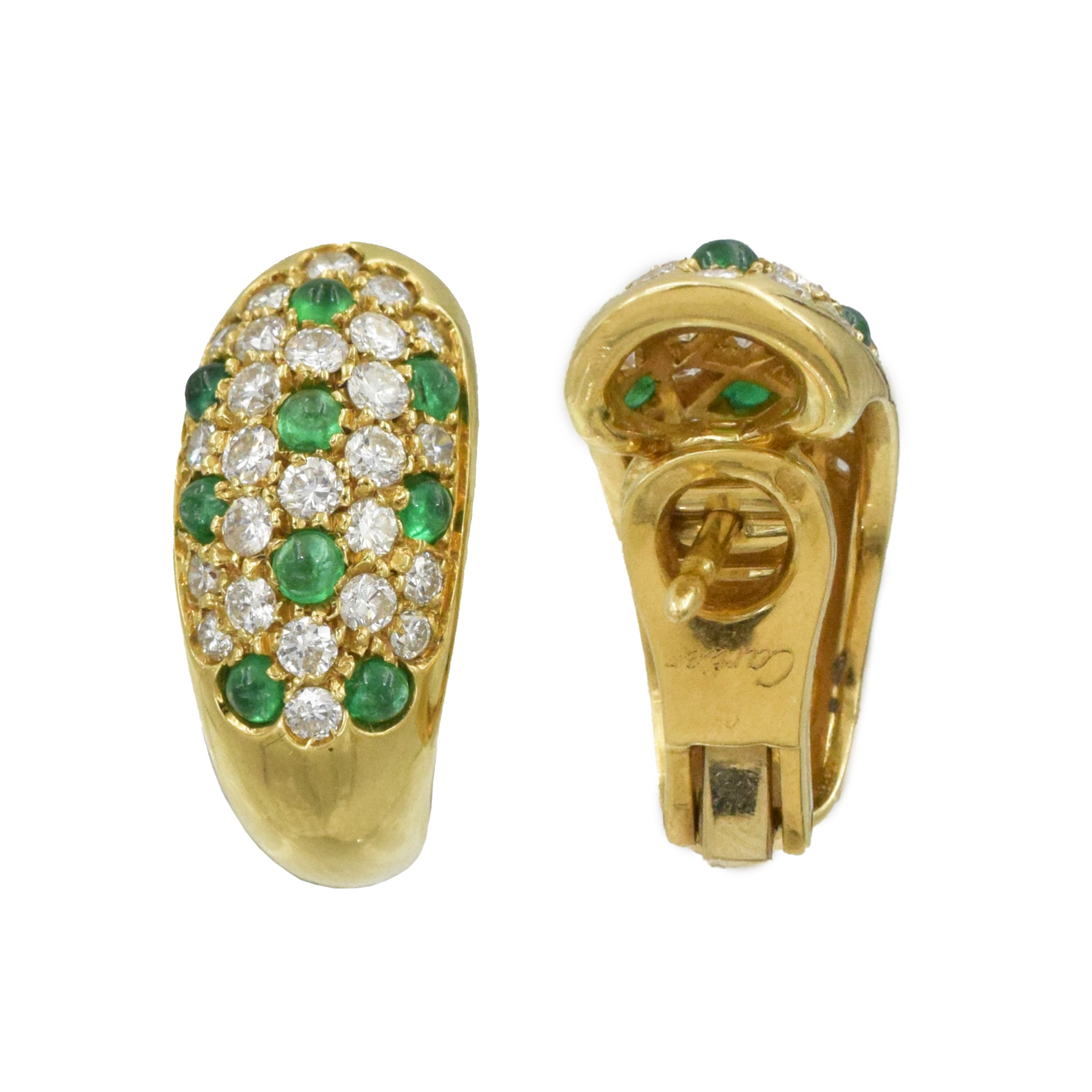 Cartier Diamond and Emerald Ring and Earrings Suite