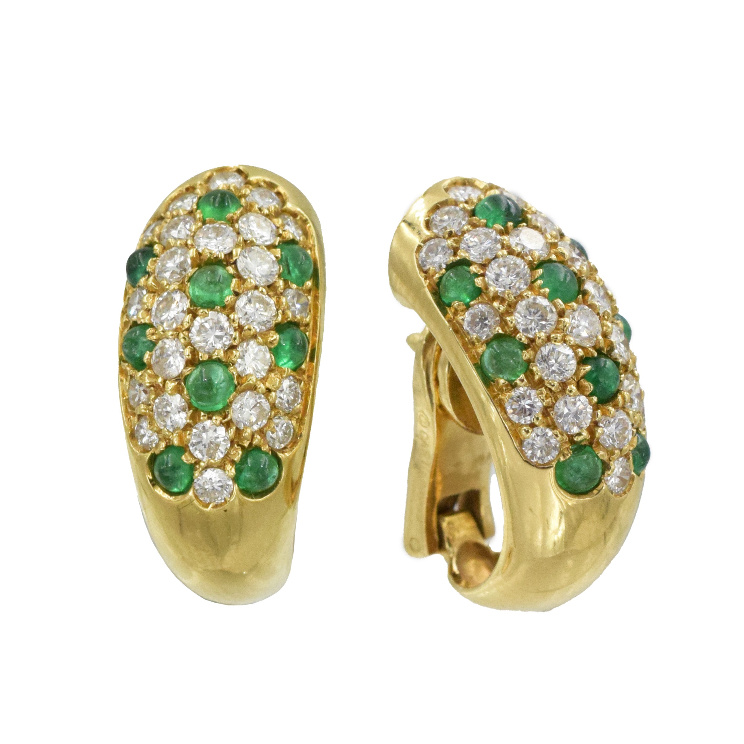 Cartier Diamond and Emerald Ring and Earrings Suite