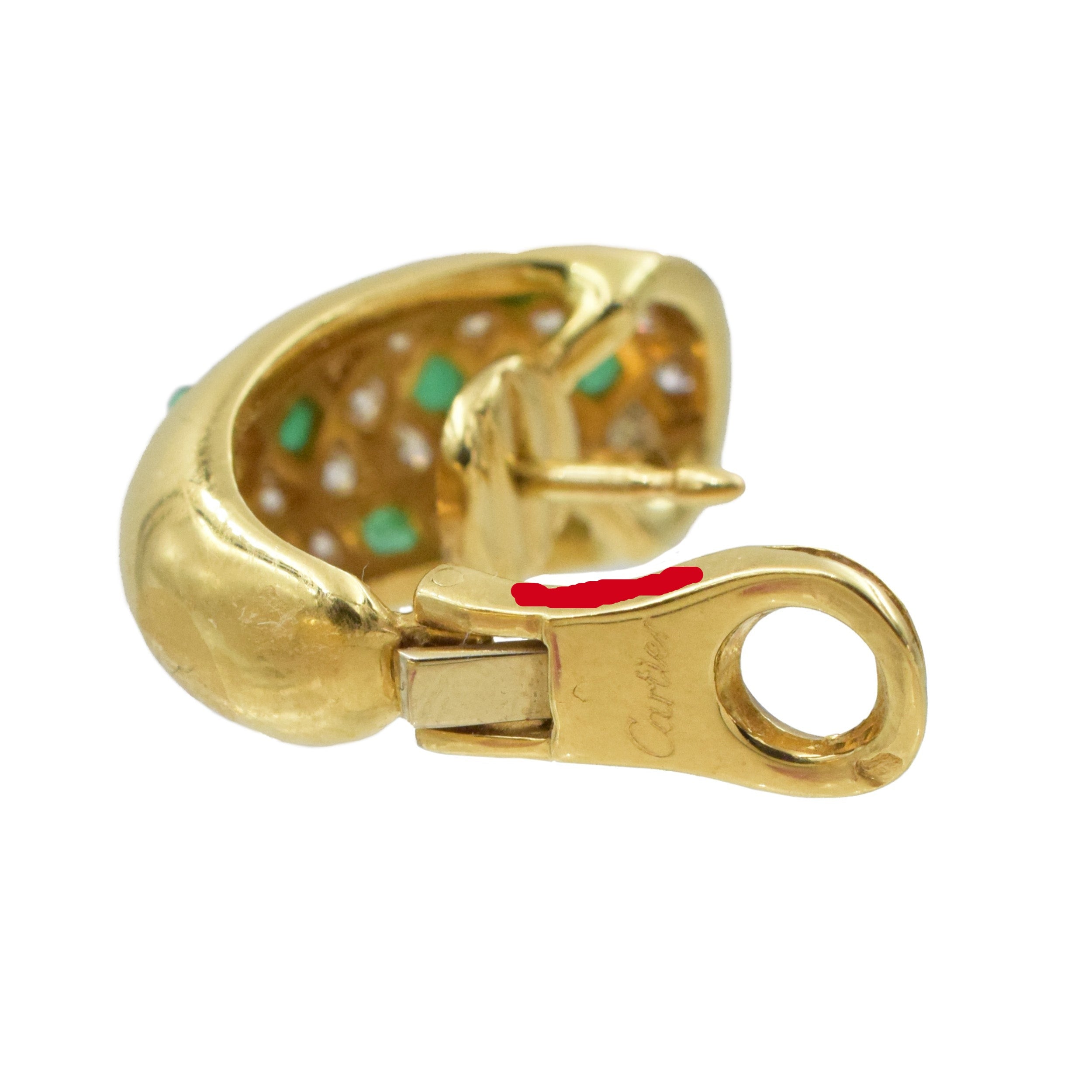 Cartier Diamond and Emerald Ring and Earrings Suite