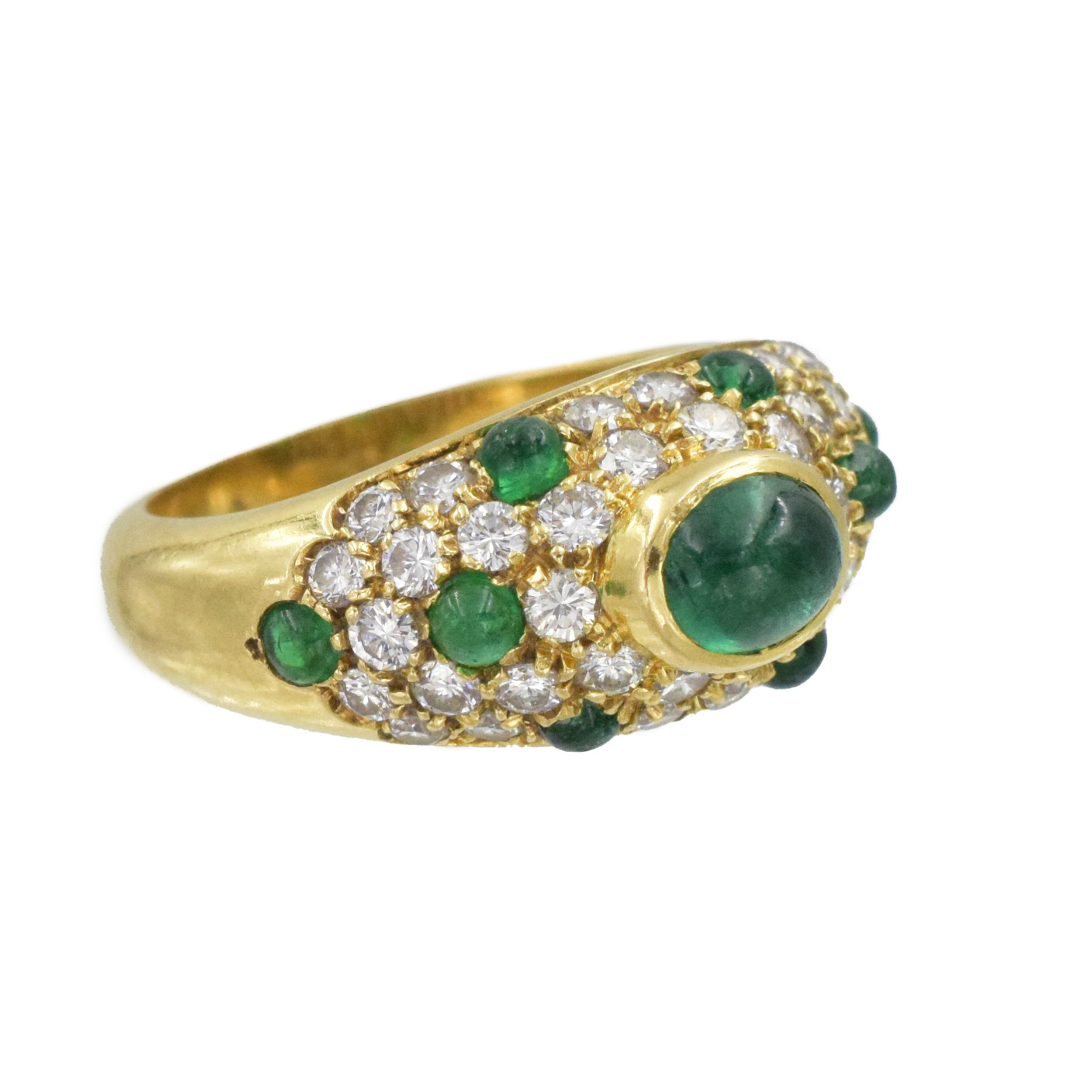 Cartier Diamond and Emerald Ring and Earrings Suite