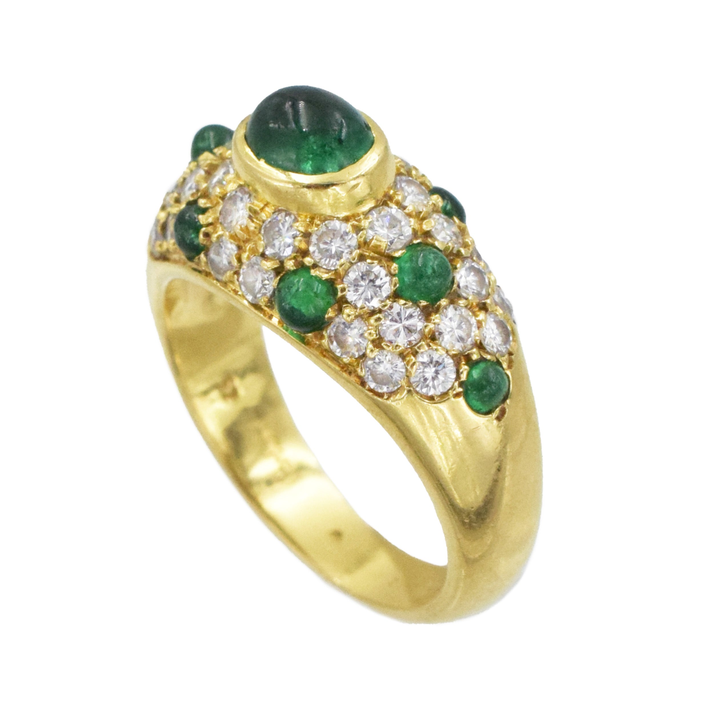 Cartier Diamond and Emerald Ring and Earrings Suite
