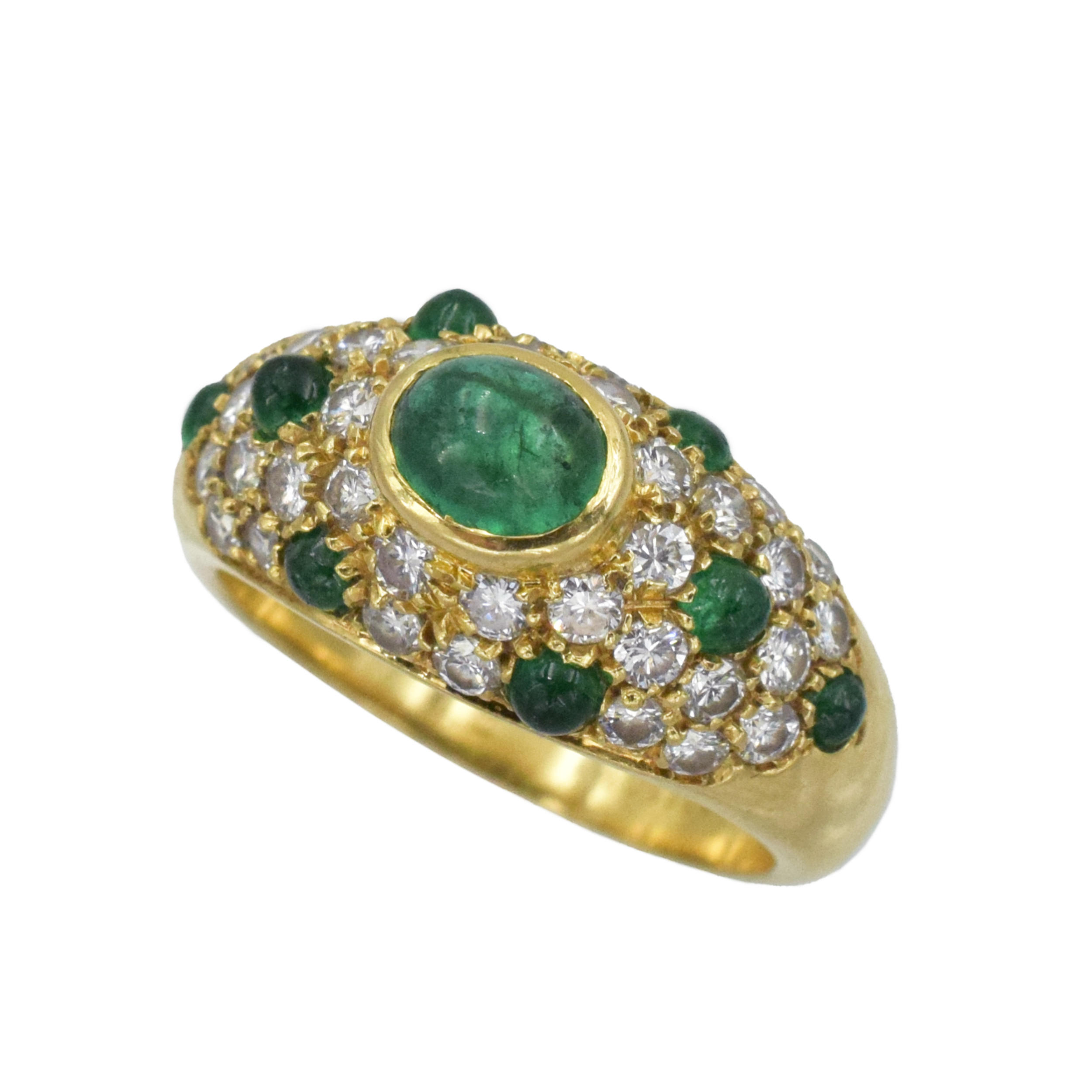 Cartier Diamond and Emerald Ring and Earrings Suite