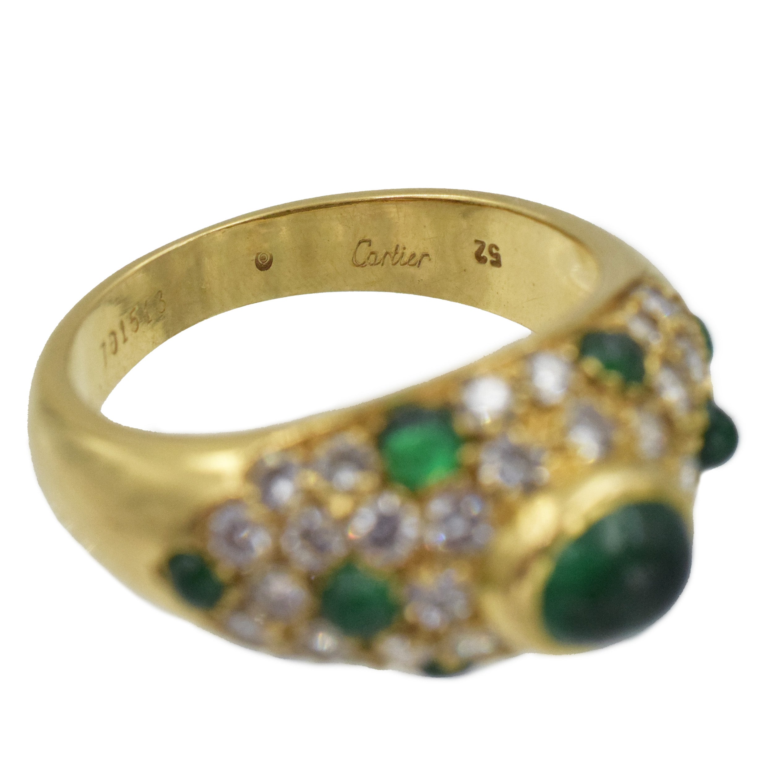 Cartier Diamond and Emerald Ring and Earrings Suite