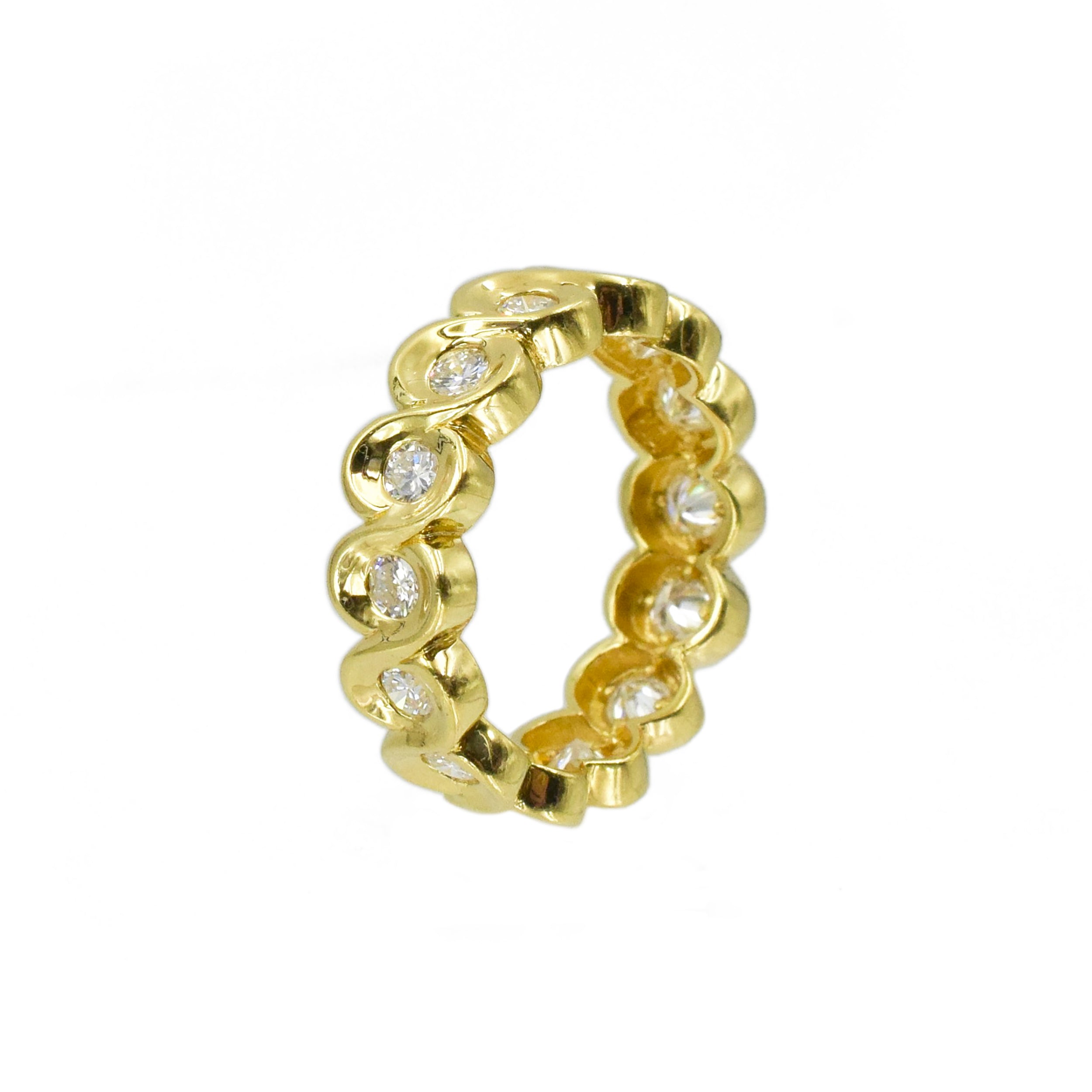 0.75ct Round Diamond Eternity Band in 18K Yellow Gold
