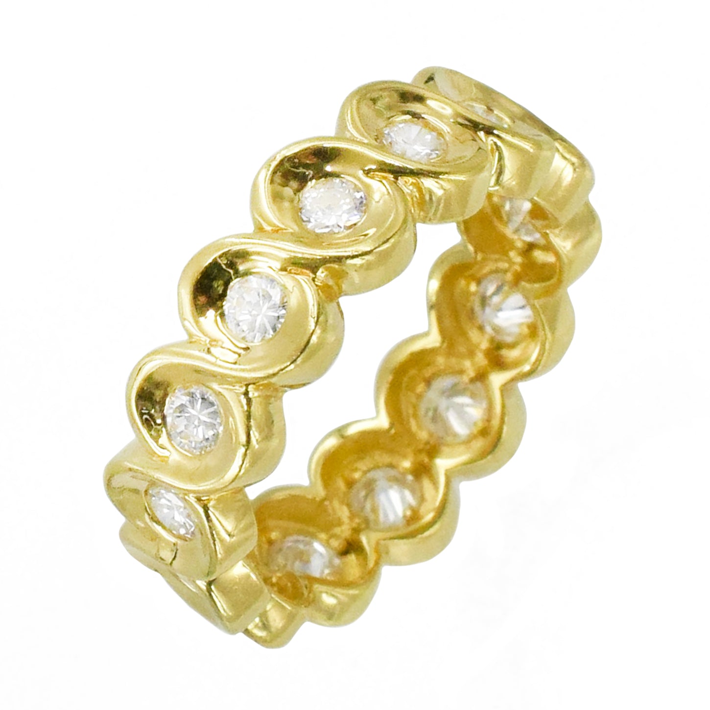 0.75ct Round Diamond Eternity Band in 18K Yellow Gold