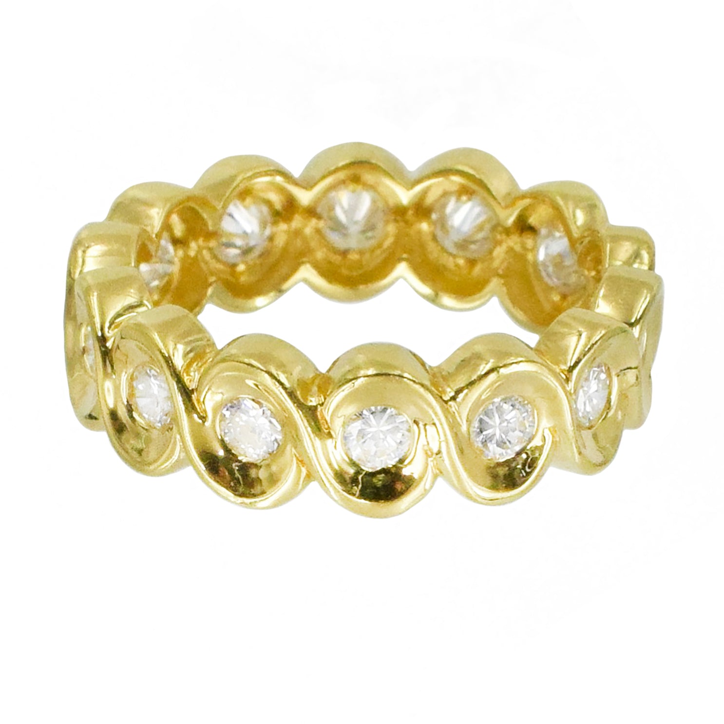 0.75ct Round Diamond Eternity Band in 18K Yellow Gold