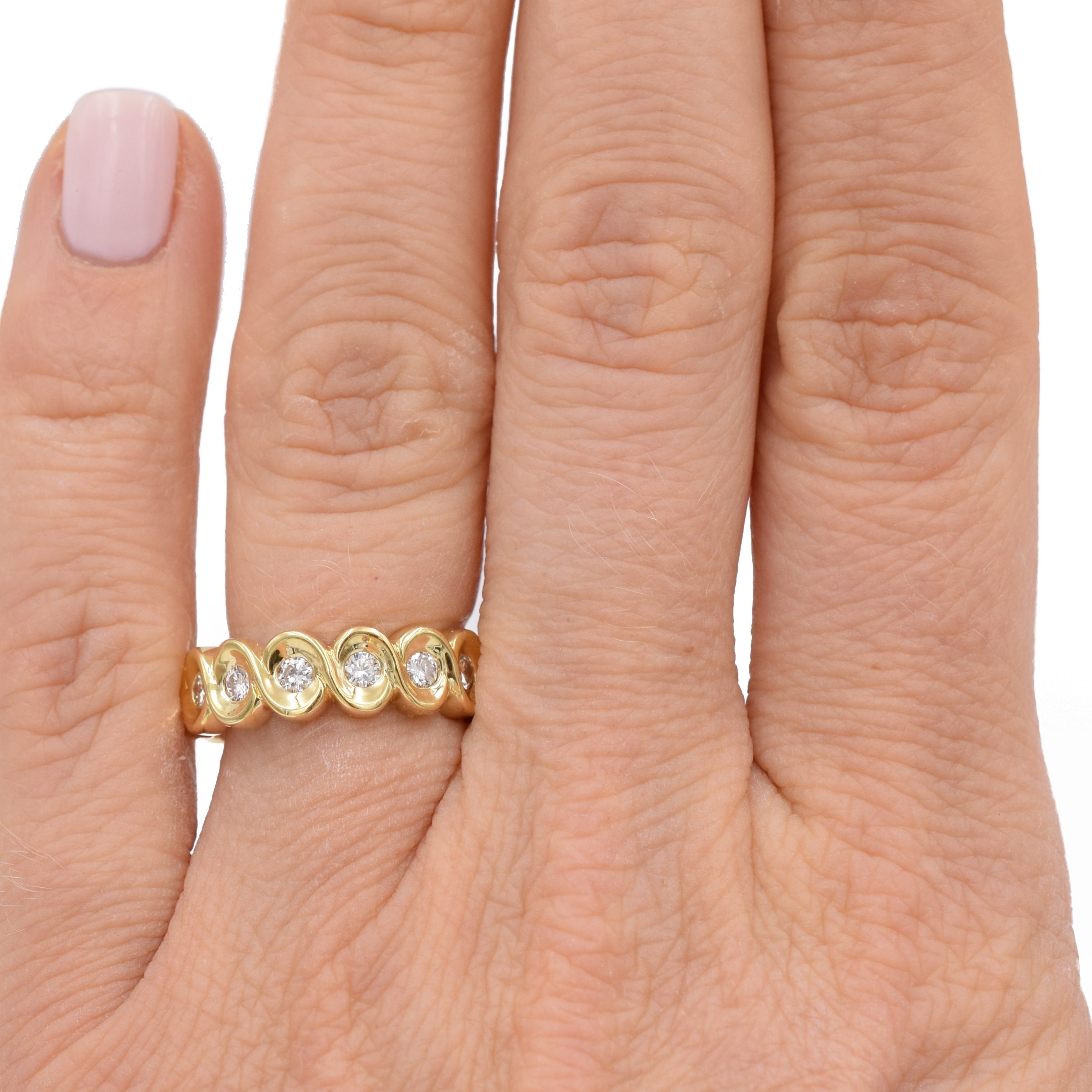 0.75ct Round Diamond Eternity Band in 18K Yellow Gold